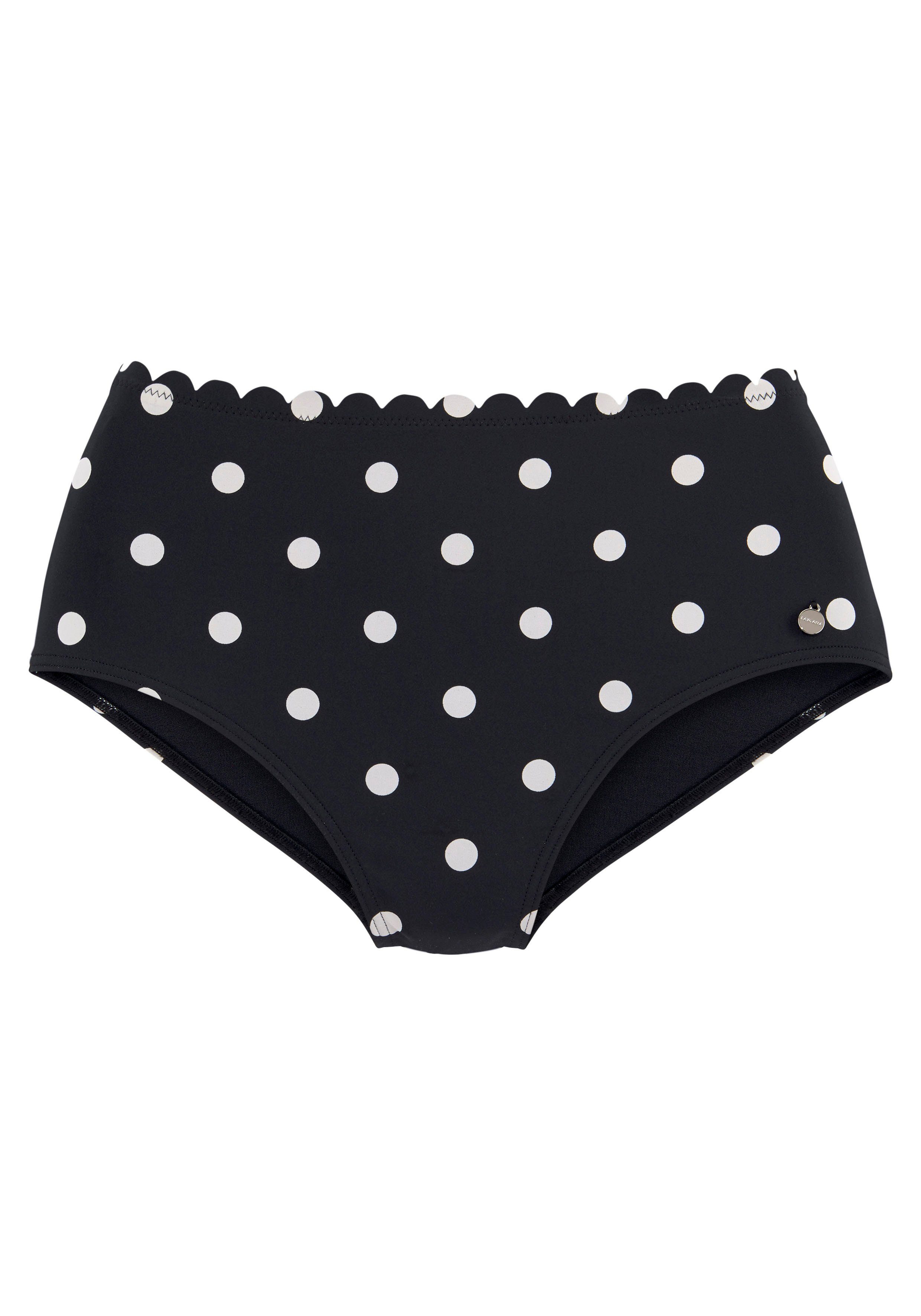 Lascana Highwaist-bikinibroekje Jada Met schulprandjes en stippen