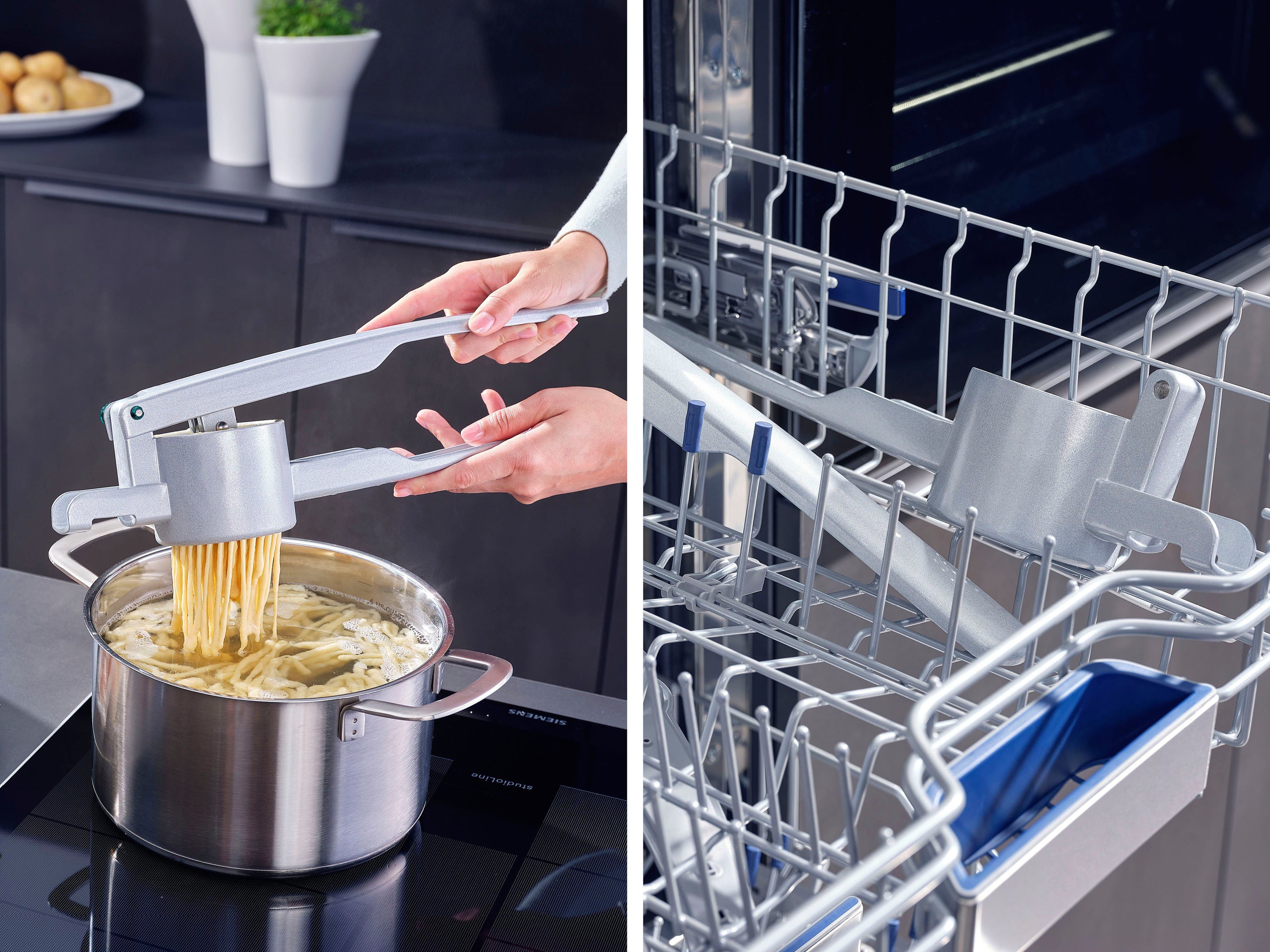 Leifheit Pureeknijper 3242 voor aardappelen, spaetzle, etc.