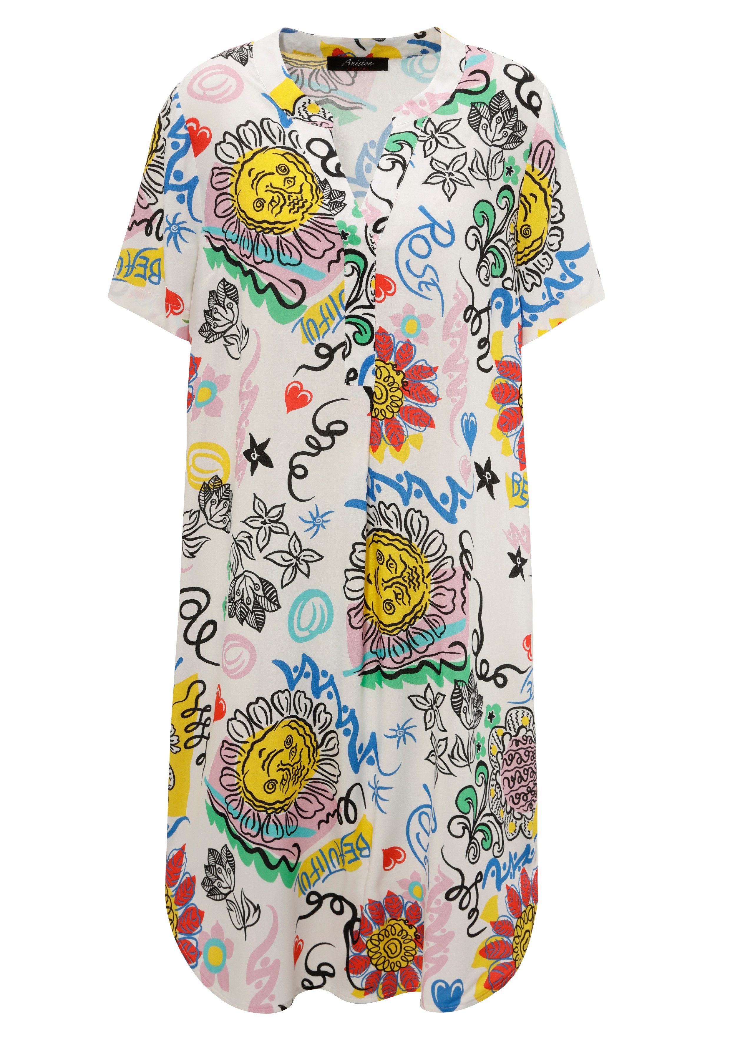 Aniston CASUAL Zomerjurk met kleurrijke, kunstzinnige print - nieuwe collectie