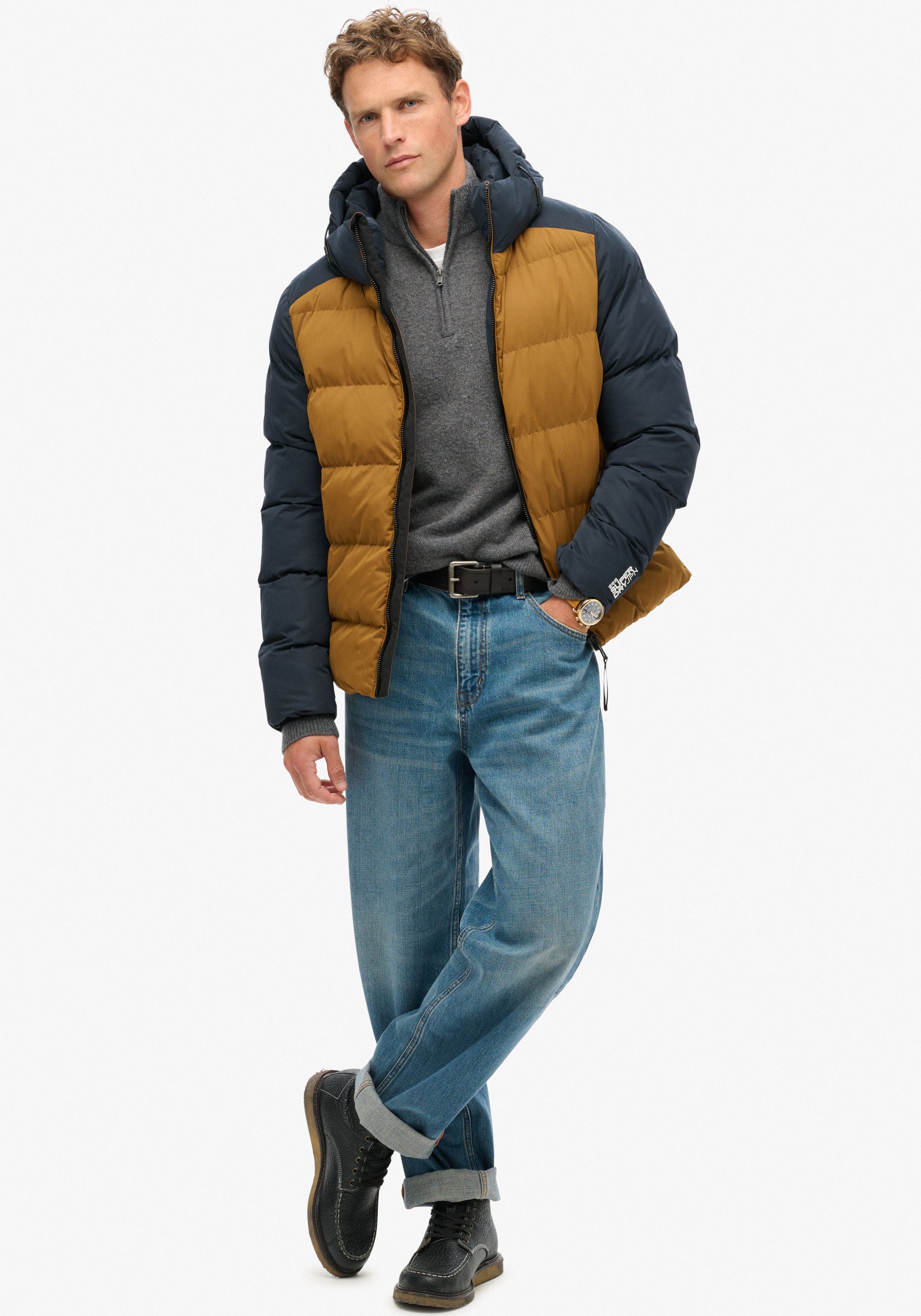 Superdry Gewatteerde jas HOOD COLOUR BLOCK SPORT PUFFER