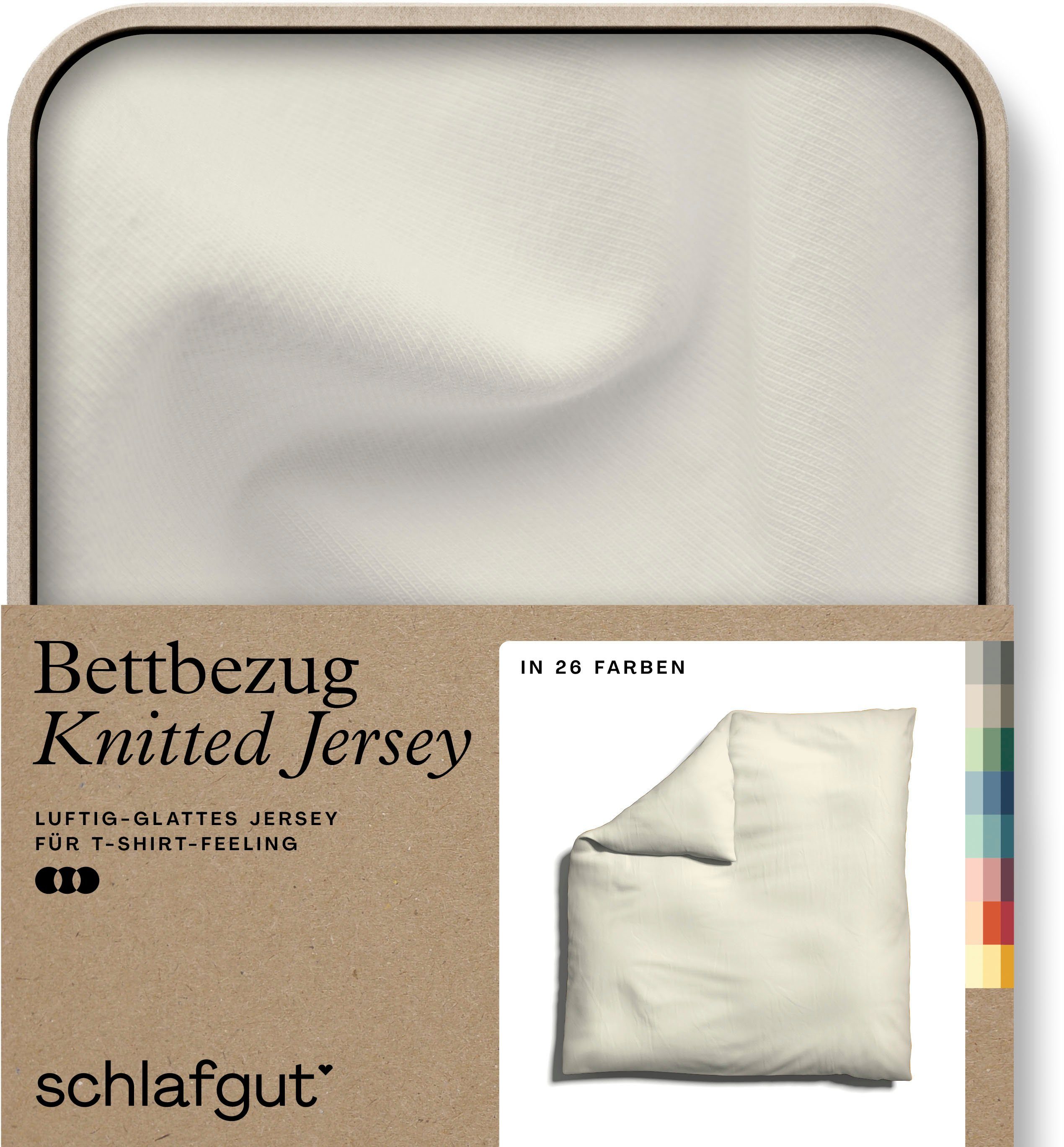 Schlafgut Dekbedovertrek Gebreide jersey uni, van biologisch katoen met elastaan, rits kreukvrij, mix & match beddengoed: bijpassende kussenhoes