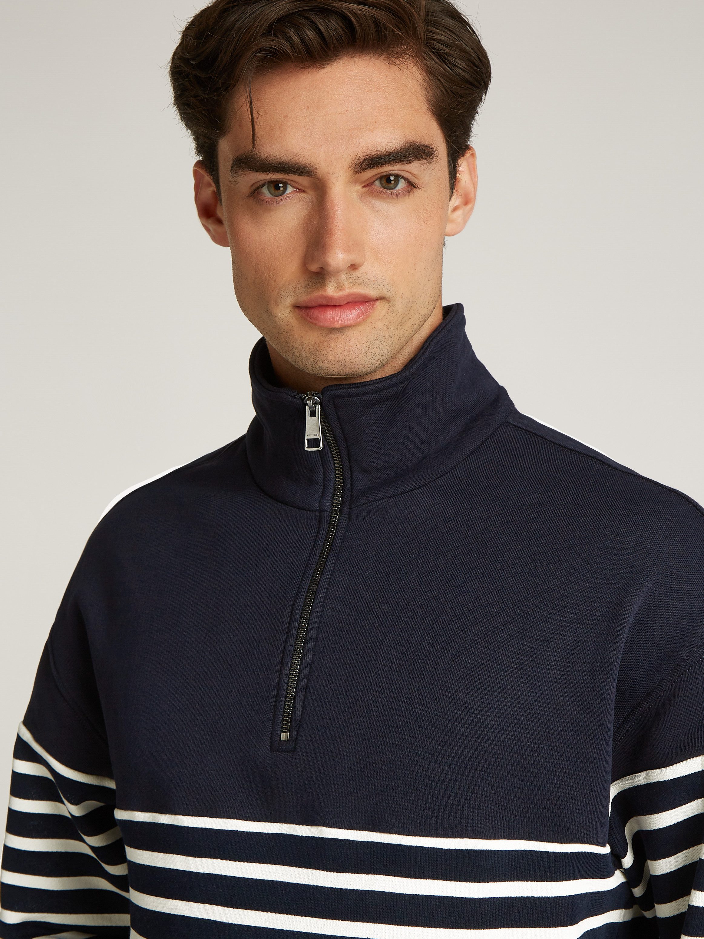 Tommy Hilfiger Sweatshirt PLACED STRIPE 1/4 ZIP