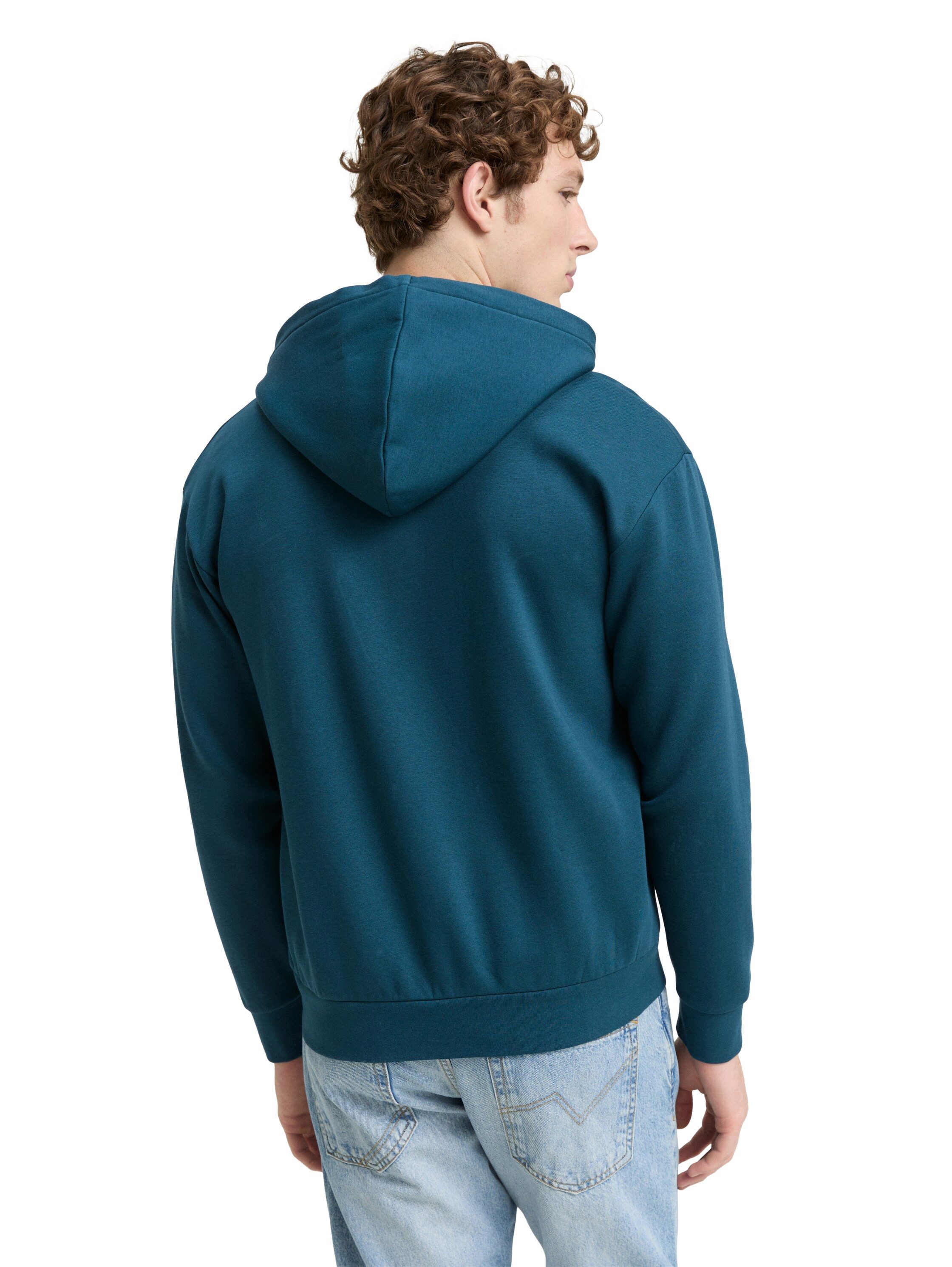 Tom Tailor Denim Capuchonsweatvest met geborduurd logo