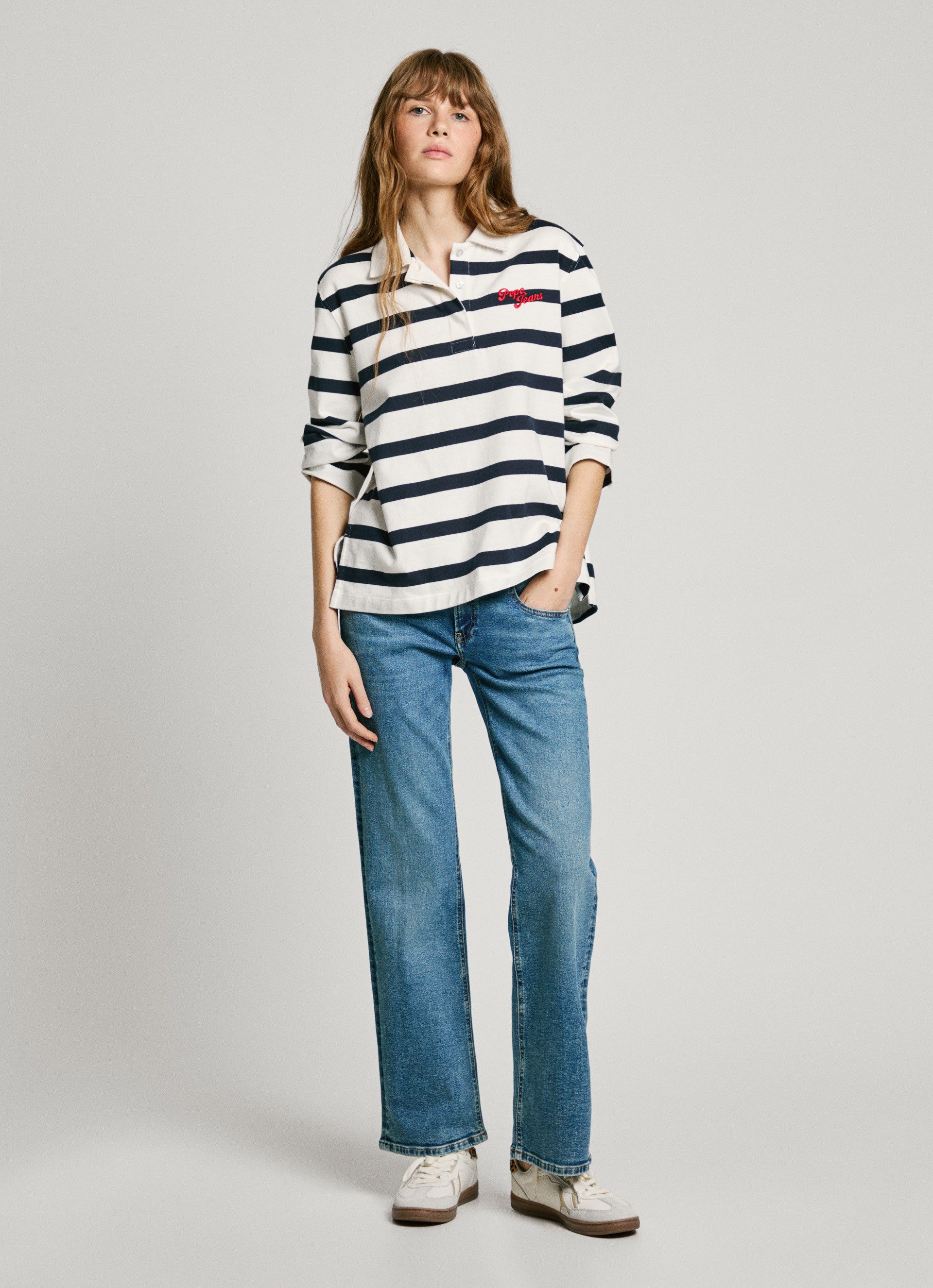 Pepe Jeans Straight jeans LW met dubbele knoopsluiting