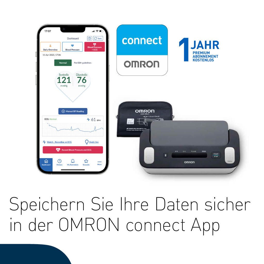 Omron Bloeddrukmeter Complete slimme bloeddruk- & ECG-meetinstrument