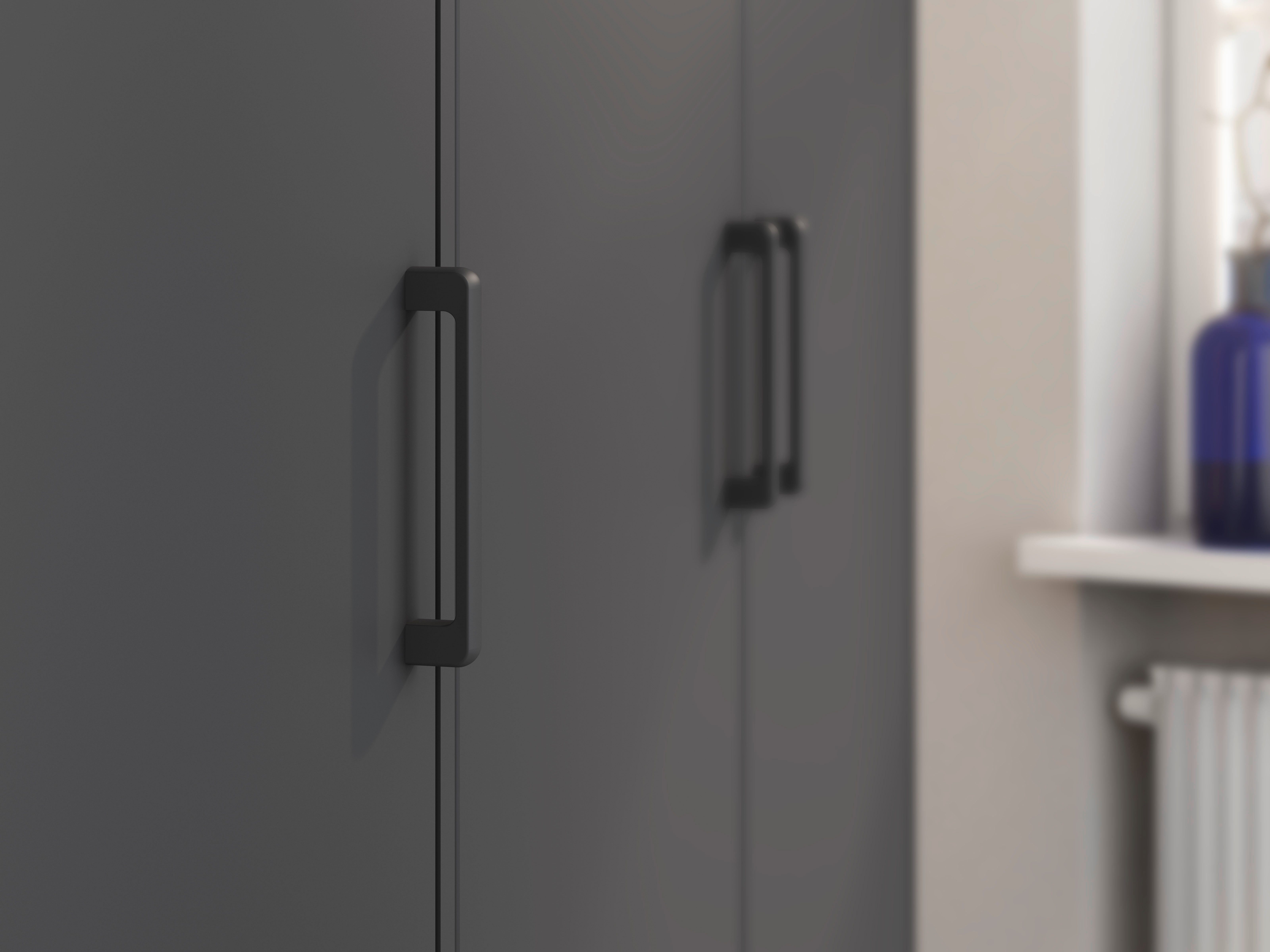 rauch Draaideurkast Kledingkast kast garderobe linnenkast VOYAGER moderne grepen in grijs metallic met buitenlades made in germany