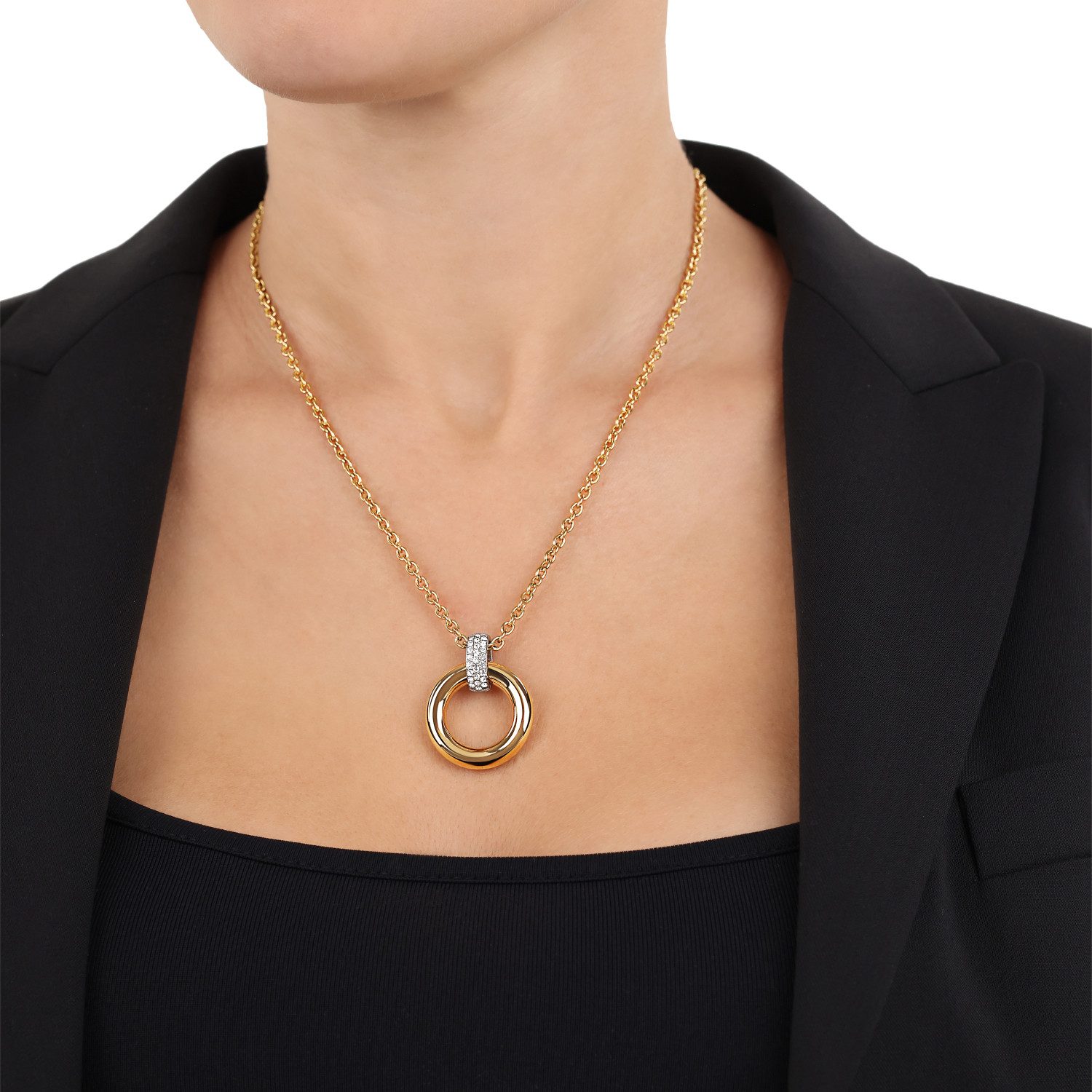 Joop! Ketting met hanger Cirkel met zirkoon (synthetisch)