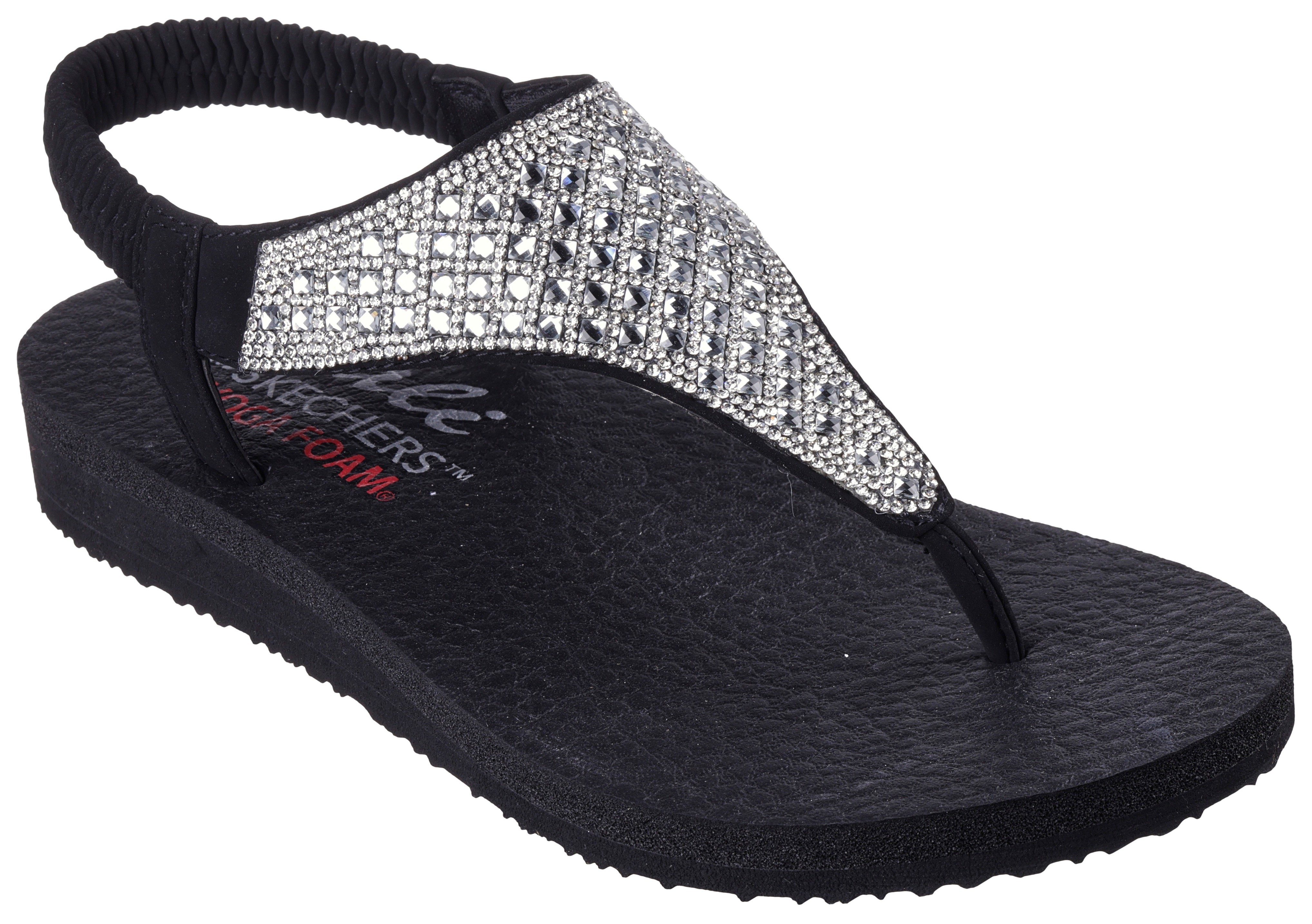 Skechers Sandalen MEDITATION-ROCKSTAR , zomerschoen, sandaal, riemchensandale, met glittersteentjes