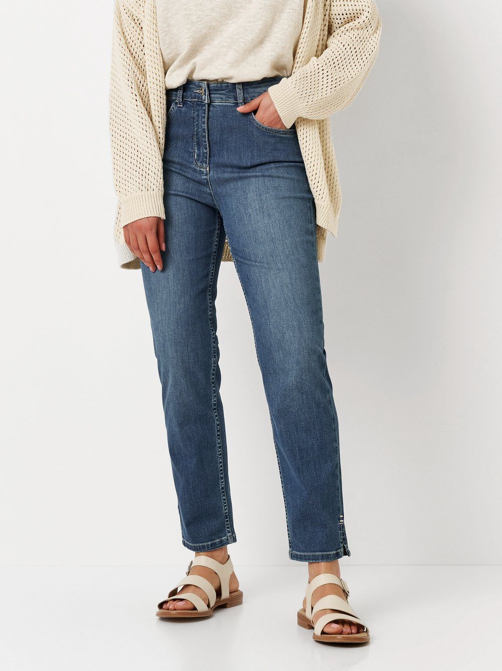 TONI 7/8 jeans gesplitst, met stretch
