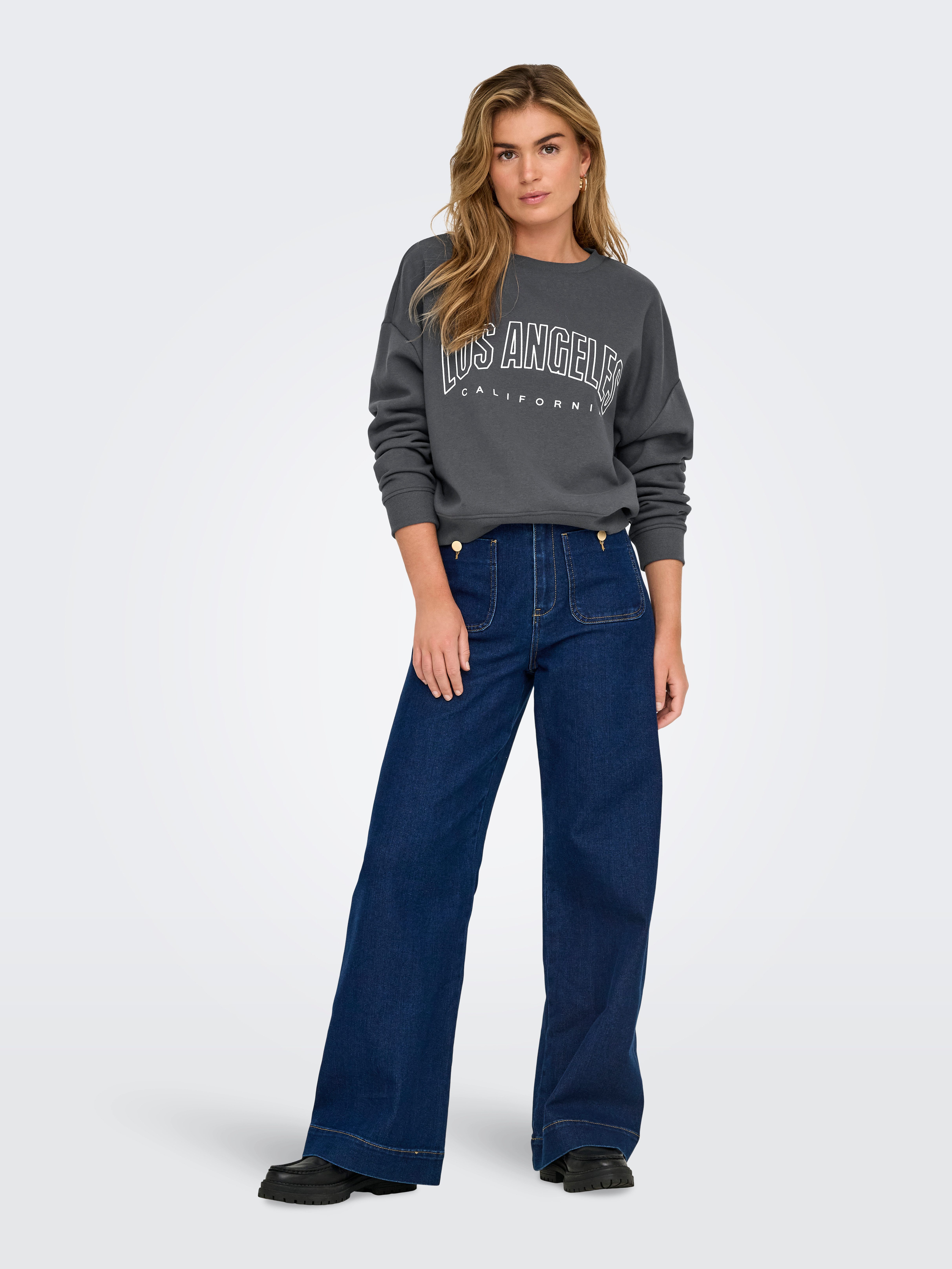 Only Sweatshirt ONLSWEAT L S CREW OVERSIZE STATE SWT