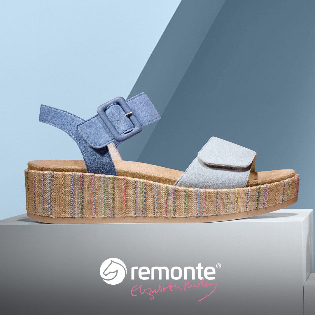 Remonte Sandaaltjes Elisabeth Hurley-Collection Sleehak, zomerschoen, sandaal met bandjes en bekleed plateau