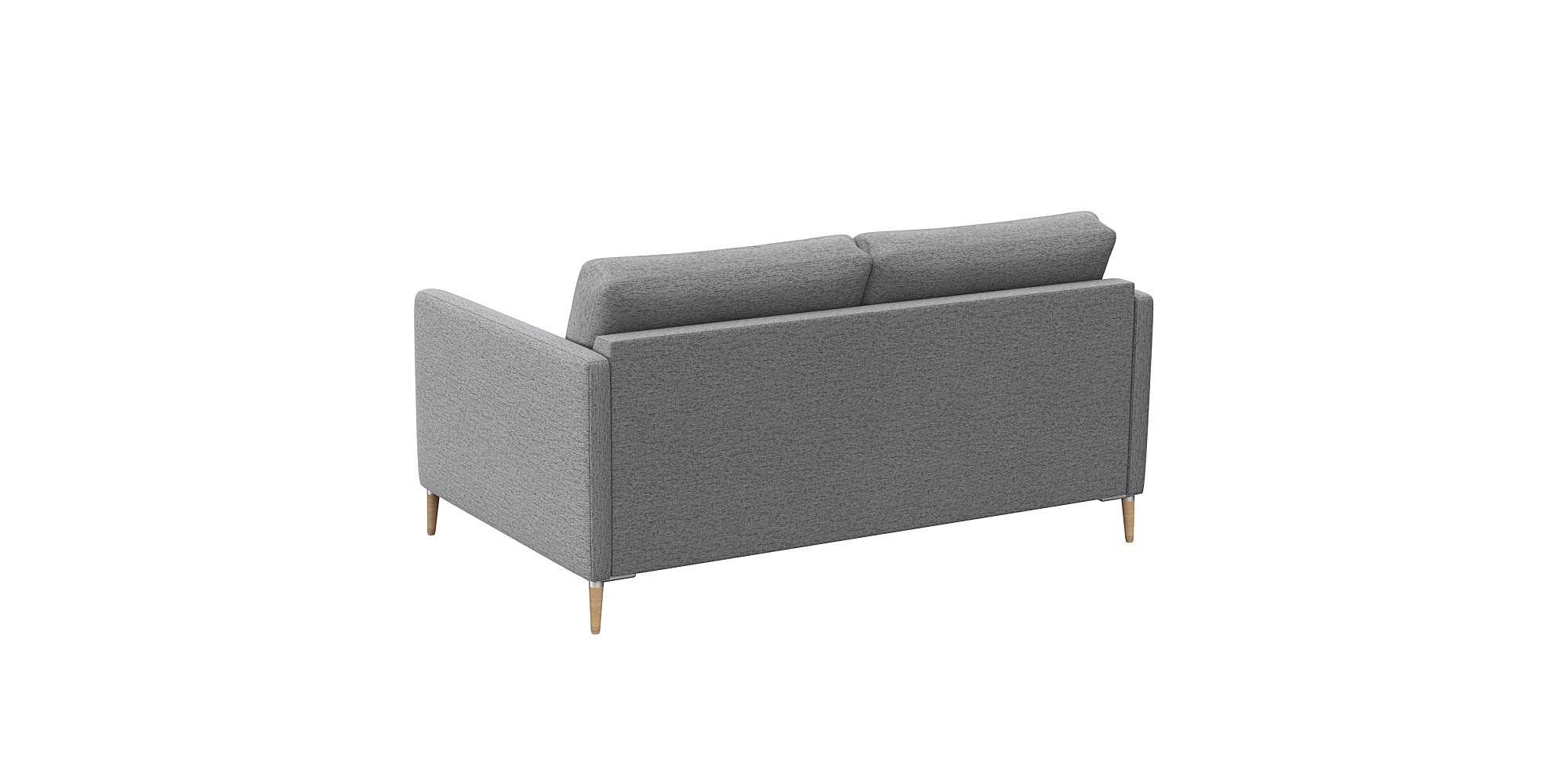 FLEXLUX 2-zitsbank Fiore smalle armleuningen, koudschuim, aluminium + eiken poten