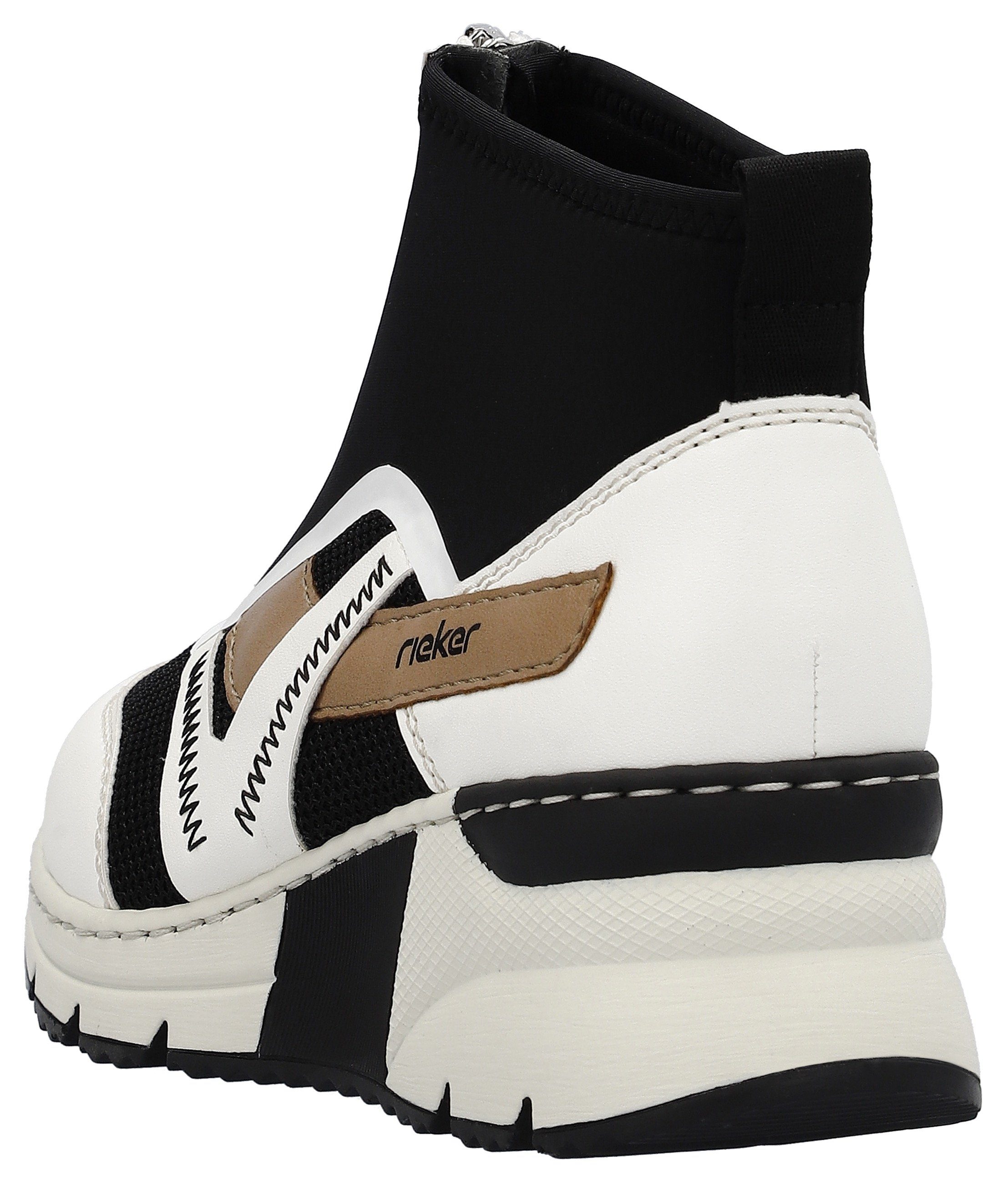 Rieker Boots zonder sluiting sleehak, sneakers, high top sneakers with fashionable decorative seams