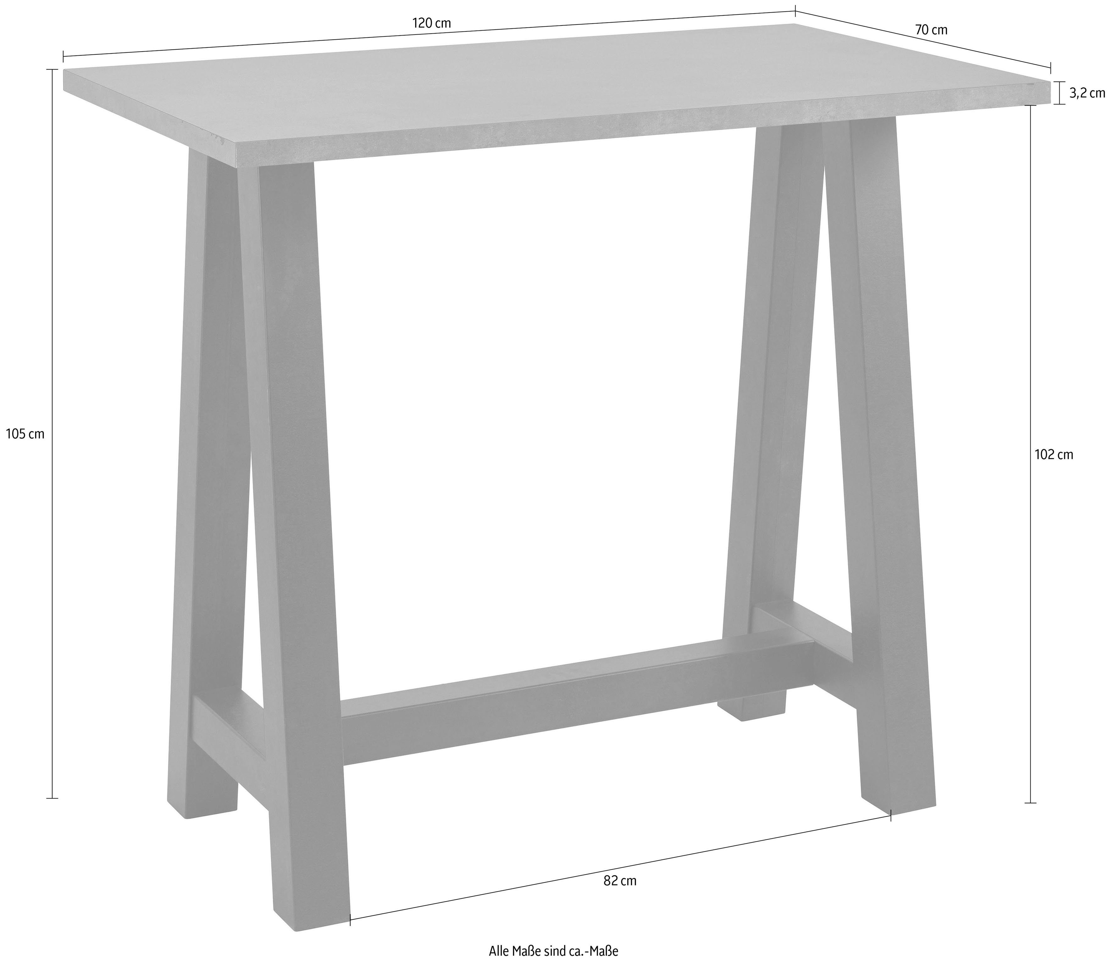Mäusbacher Bartafel Frame in A-model (breedte 120, 140 of 160 cm)