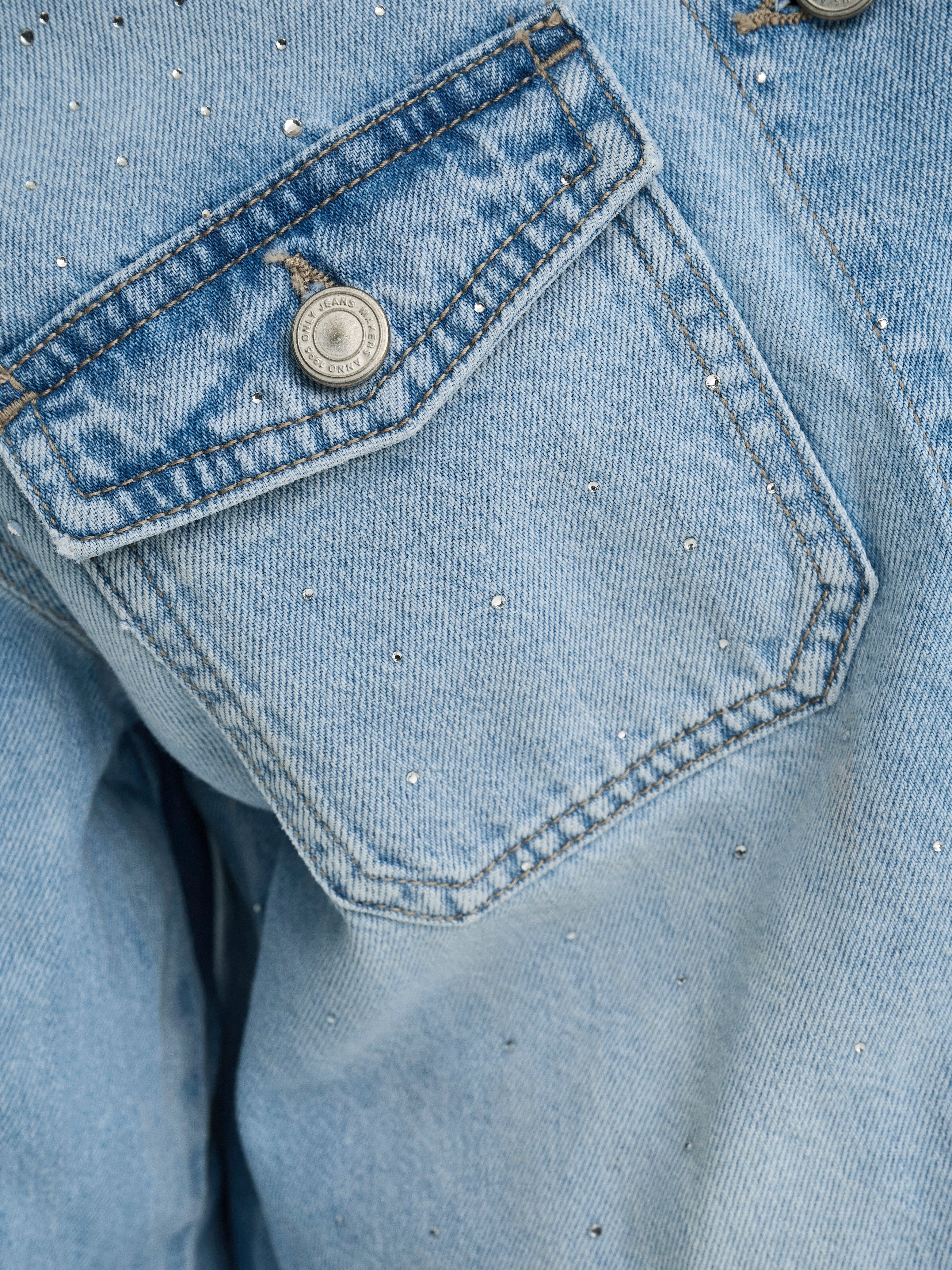 Only Jeansjack ONLLUMI LS RHINESTONE JACKET DNM PIM