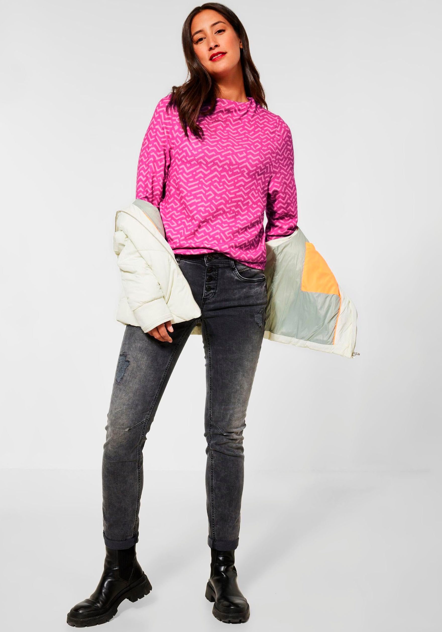 STREET ONE Shirt met print met zigzagpatroon