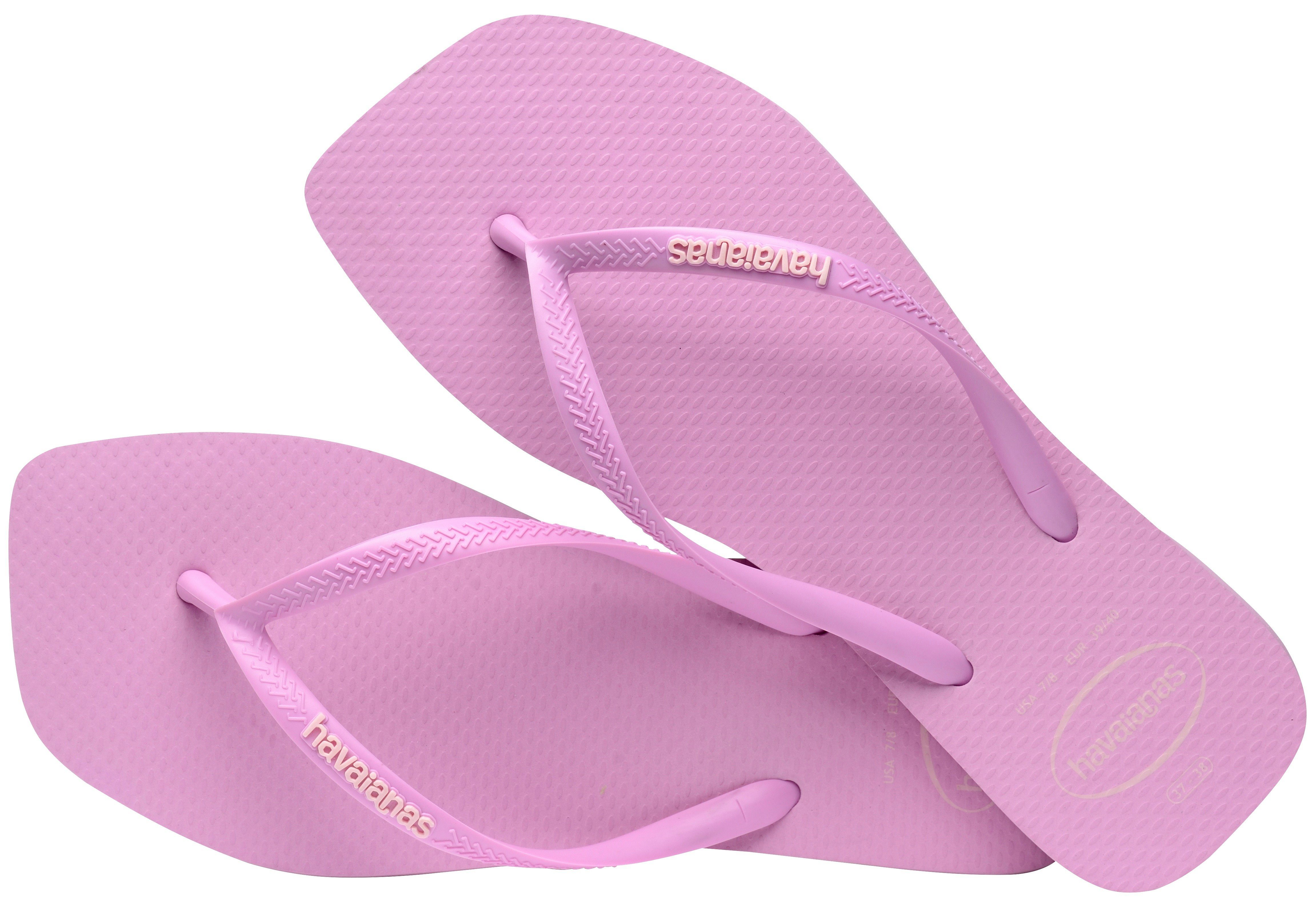 Havaianas Teenslippers SQUARE LOGO POP UP , zomerschoen, slippers, poolslides met vierkante teenstuk