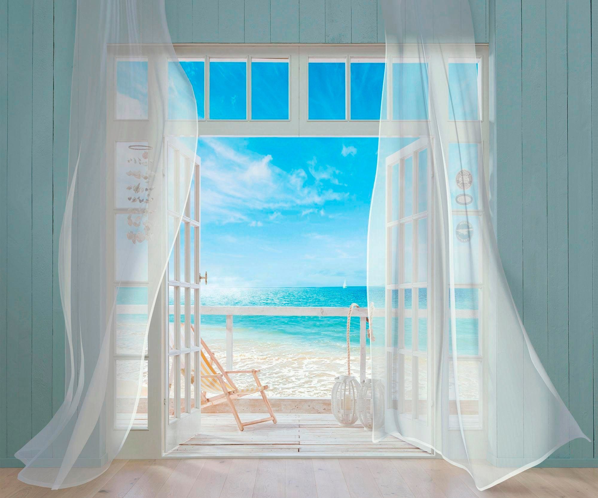 Komar Vliesbehang Digitale print vlies - Malibu - Afmeting 300 x 250 cm (1 stuk) zelfklevend behang multicolor