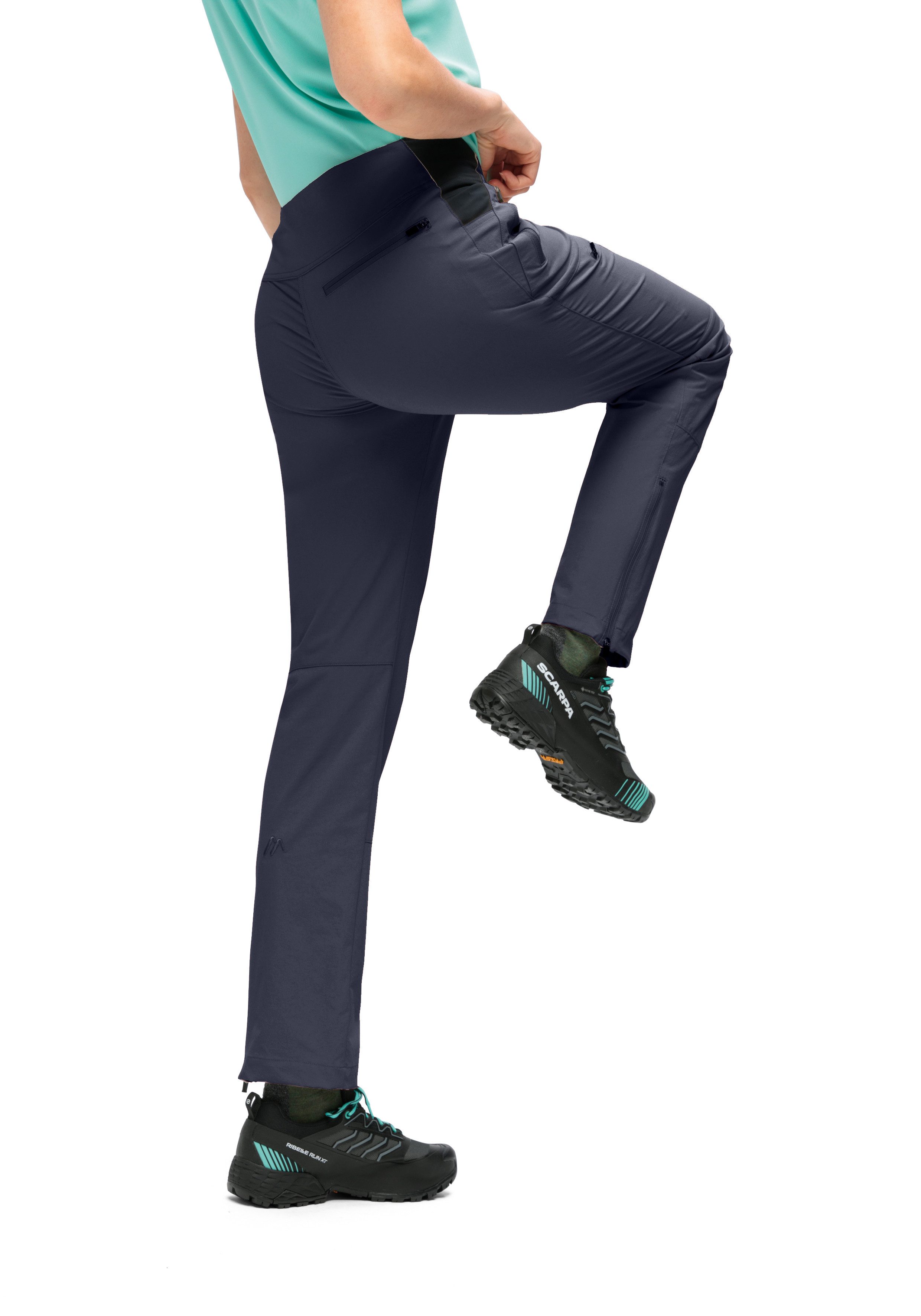 Maier Sports Outdoorbroek Inara slim Vario Dames wandelbroek, functionele broek met variabele tailleband en 4 zakken, slim fit