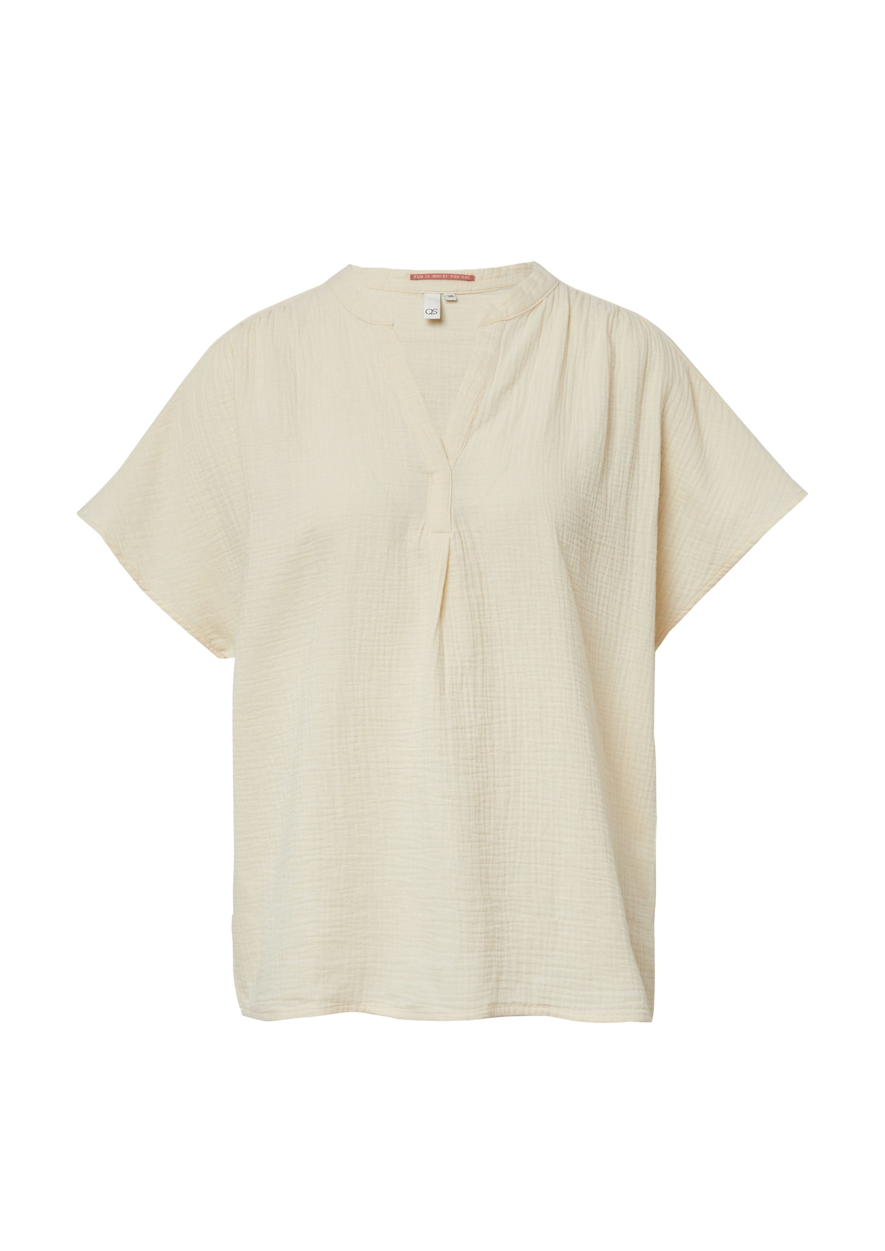 Q/S designed by Blouse met korte mouwen van mousseline