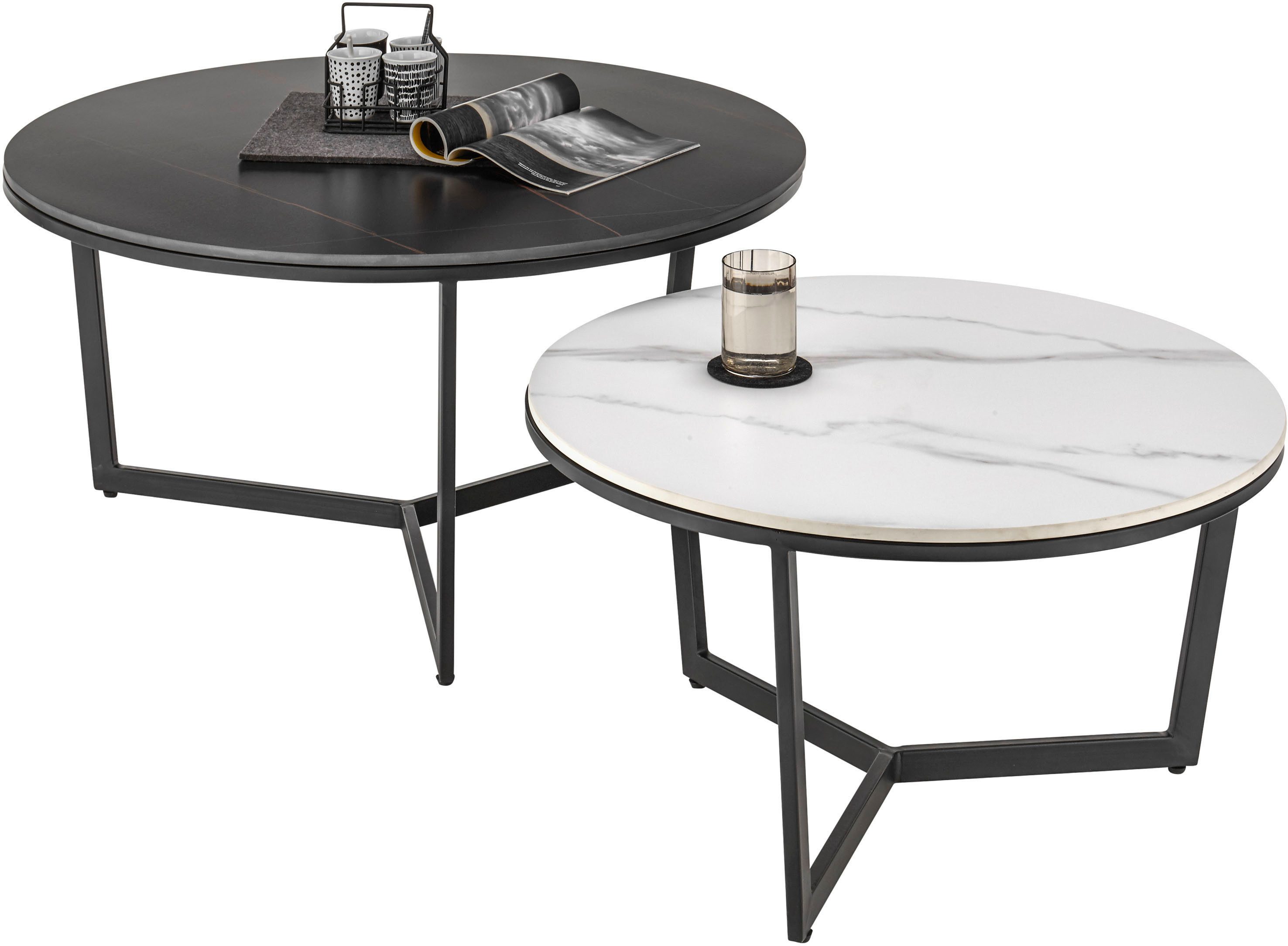 OTTO Stolkom Salontafel Harper 2-delig set keramiek, tafel gemarmerd salontafels