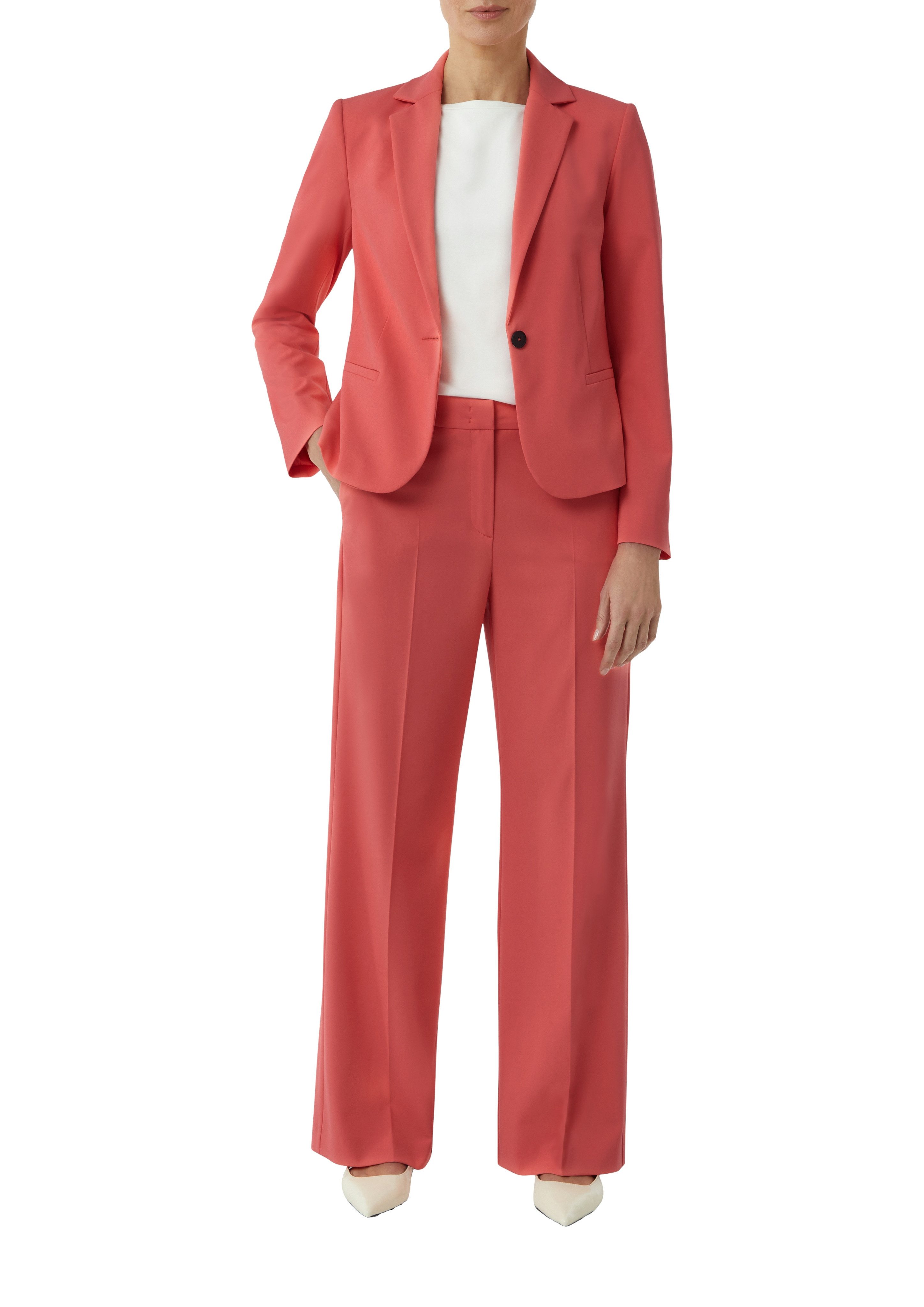 Comma Stoffen broek met bandplooien
