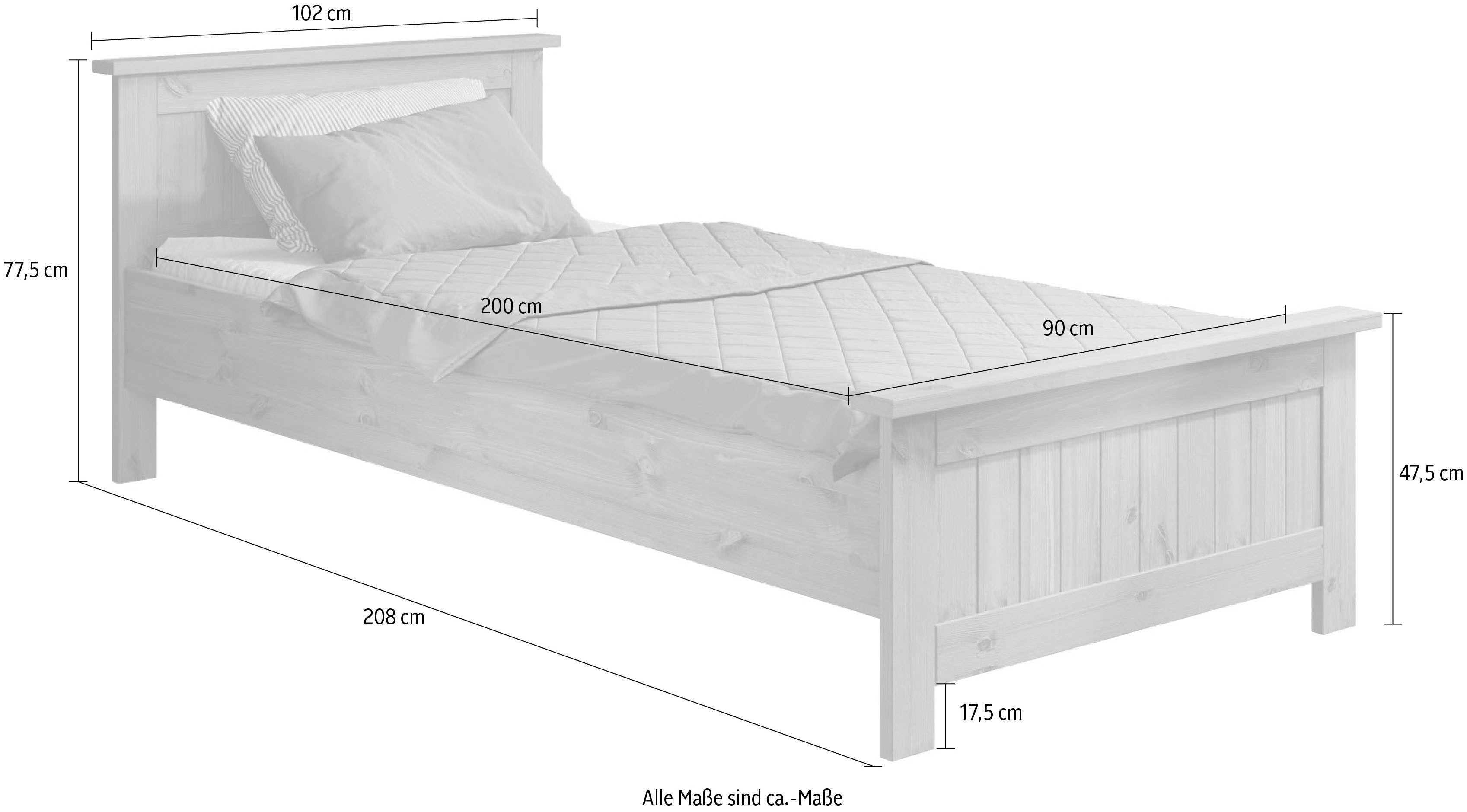 Home affaire Massief houten ledikant Juventus, Bed, Massiefhouten bed, Houten bed, Bedframe