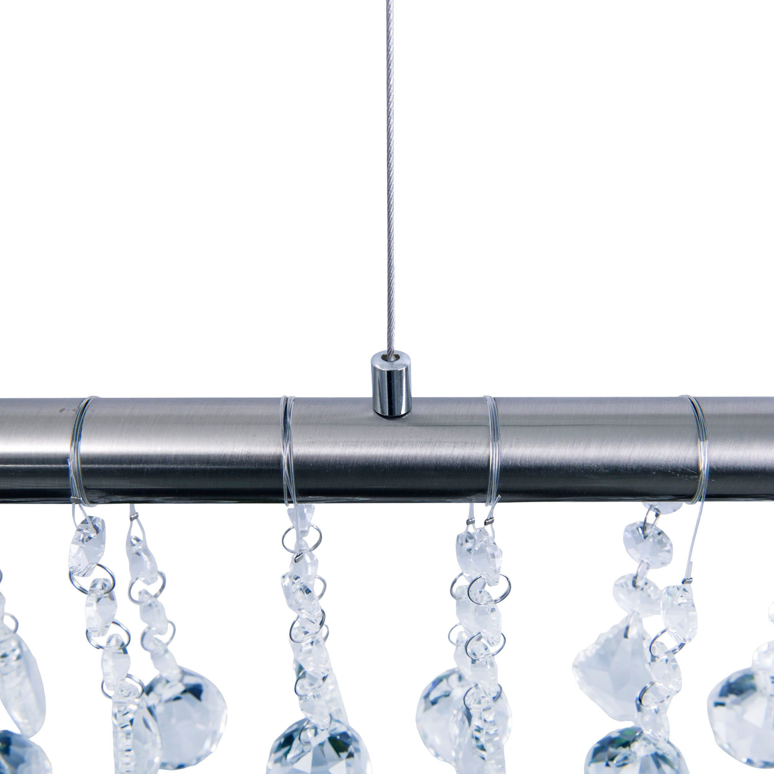 näve Led-hanglamp Nobilis Hanglamp, dimbaar, warmwit, L: 100 cm, satin-nikkel (1 stuk)