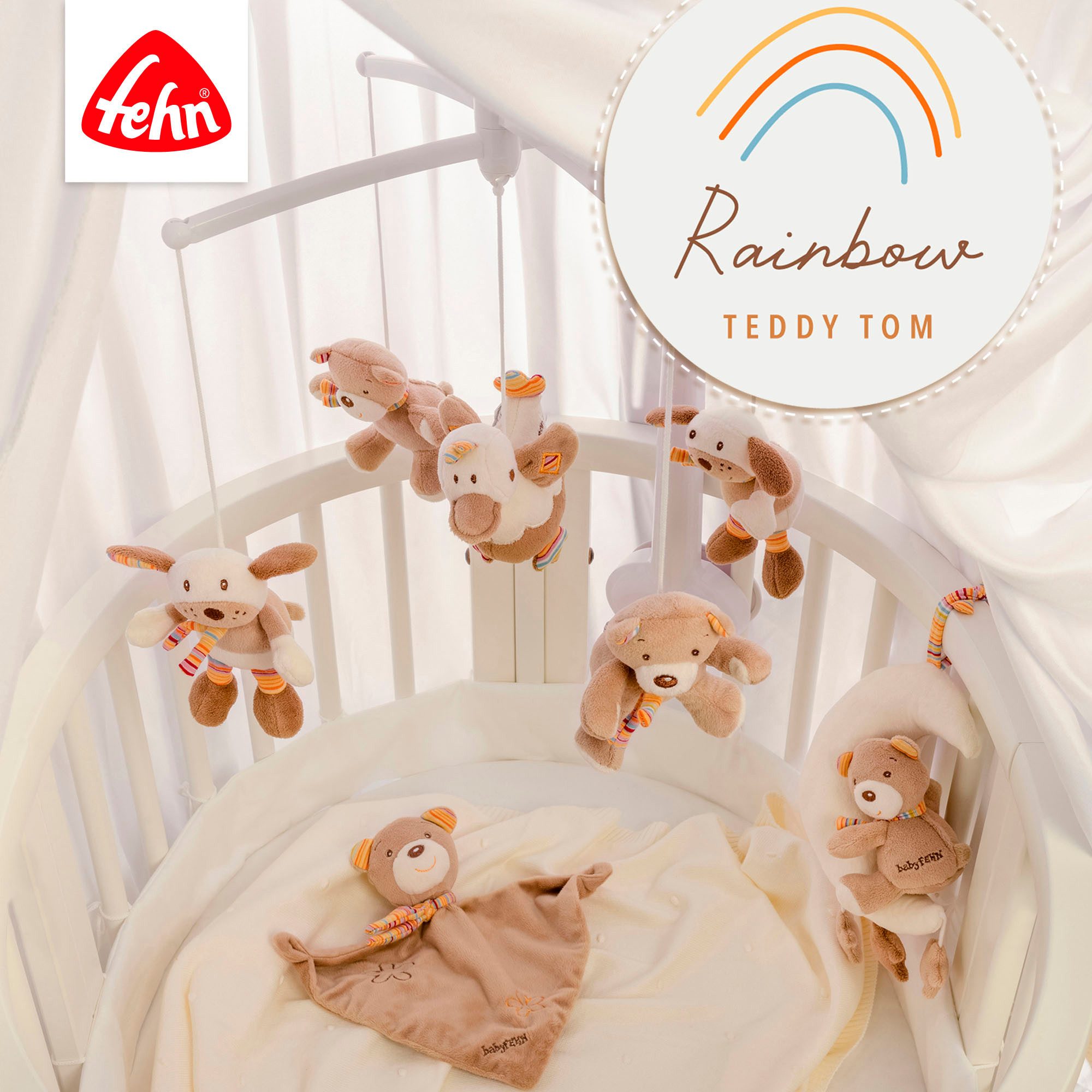 Fehn Speeldoosje Rainbow, teddy op de maan