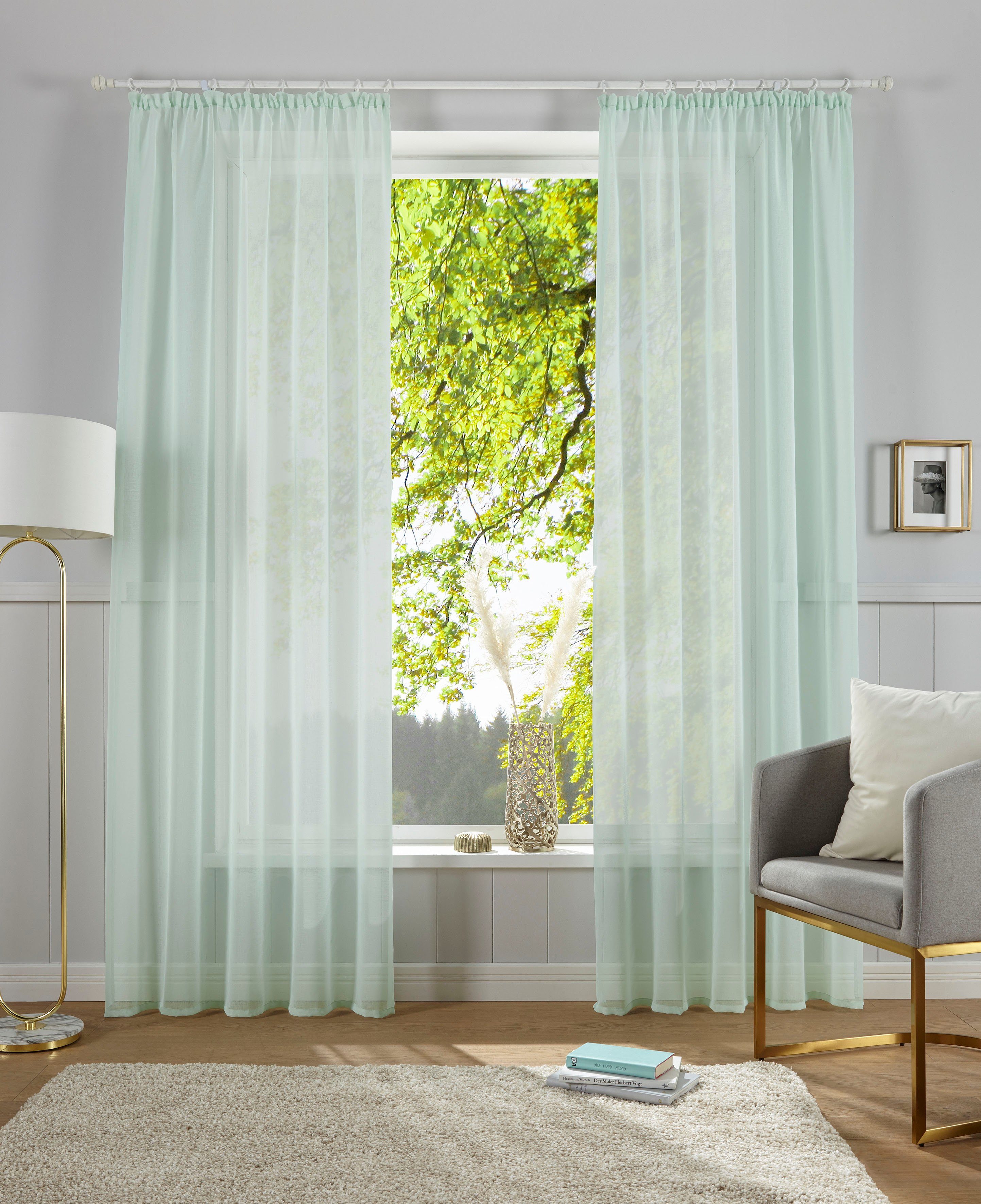 my home Gordijn Tender Linnen look met structuur, monochroom, bestseller (1 stuk)