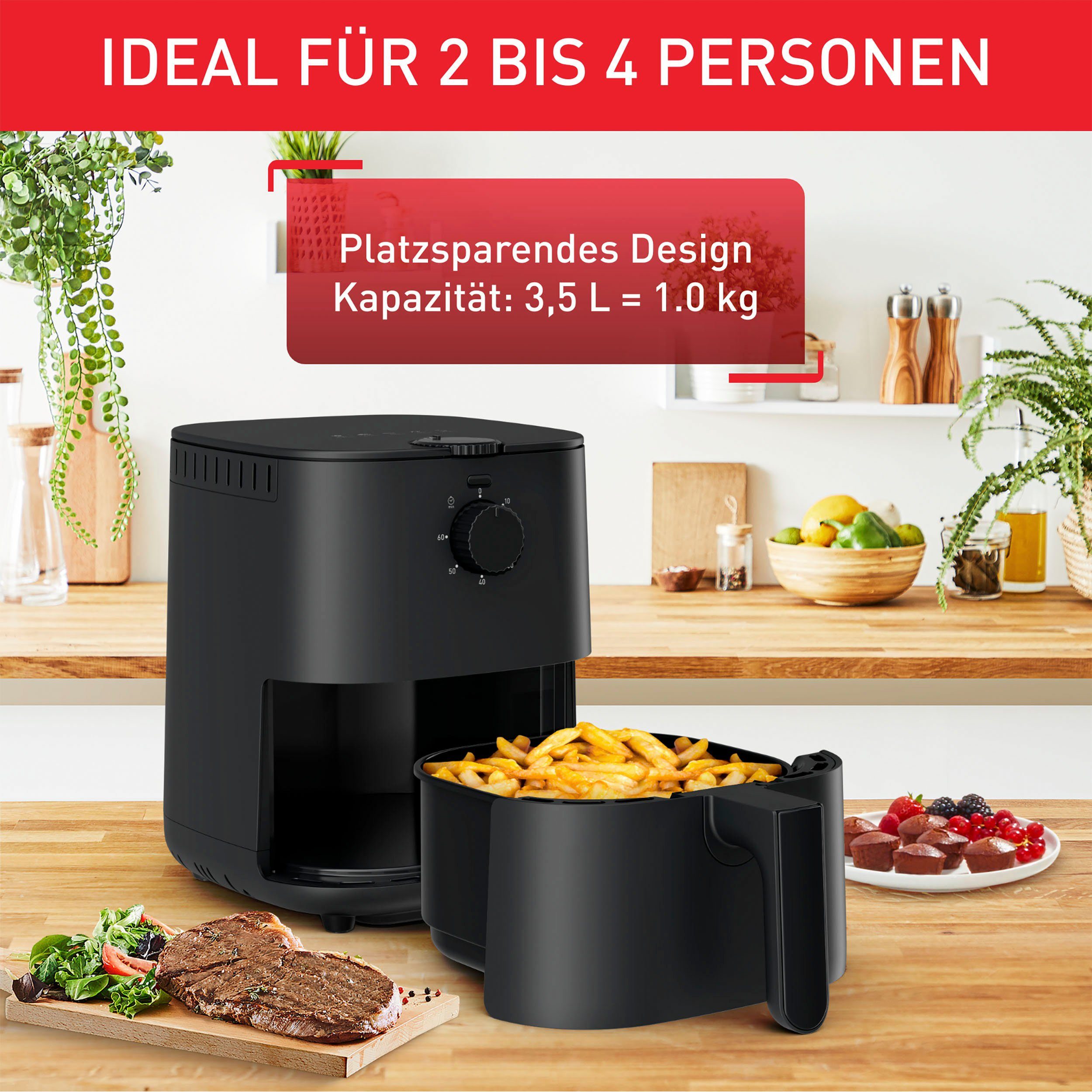 Tefal Airfryer EY1308 Easy Fry Essential compact design, energiebesparend, knapperige resultaten, gezond koken