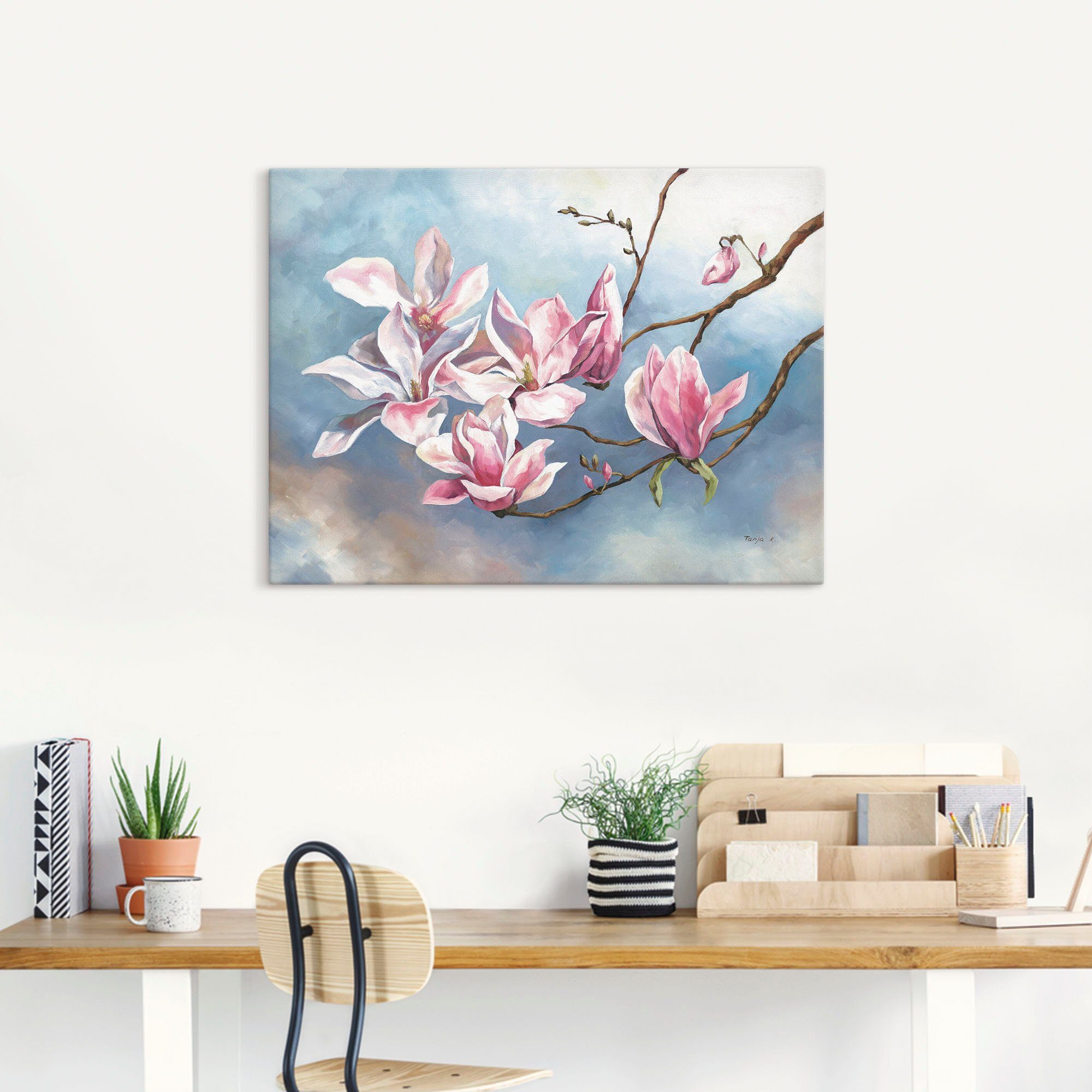 Artland Artprint Magnoliatak als artprint van aluminium, artprint voor buiten, artprint op linnen in verschillende maten
