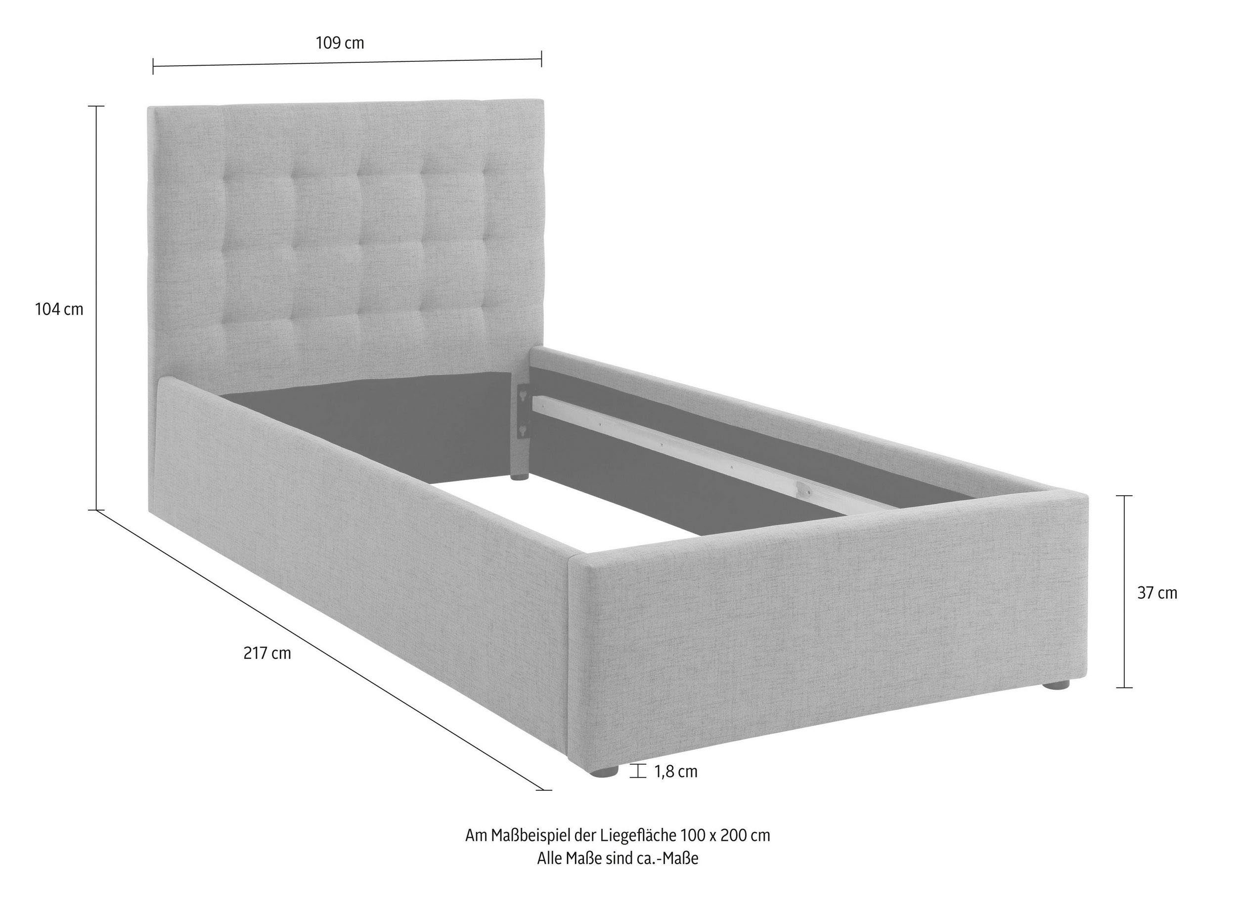 Home affaire Tienerkamerset Hamar-Binz Gestoffeerd bed en kledingkast (set, 2-delig)