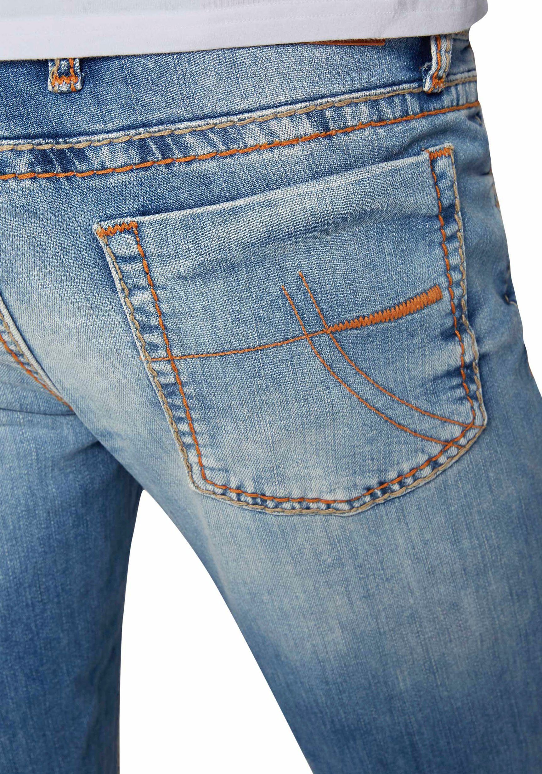 CAMP DAVID Straight jeans NI:CO:R611 met opvallende stiknaden