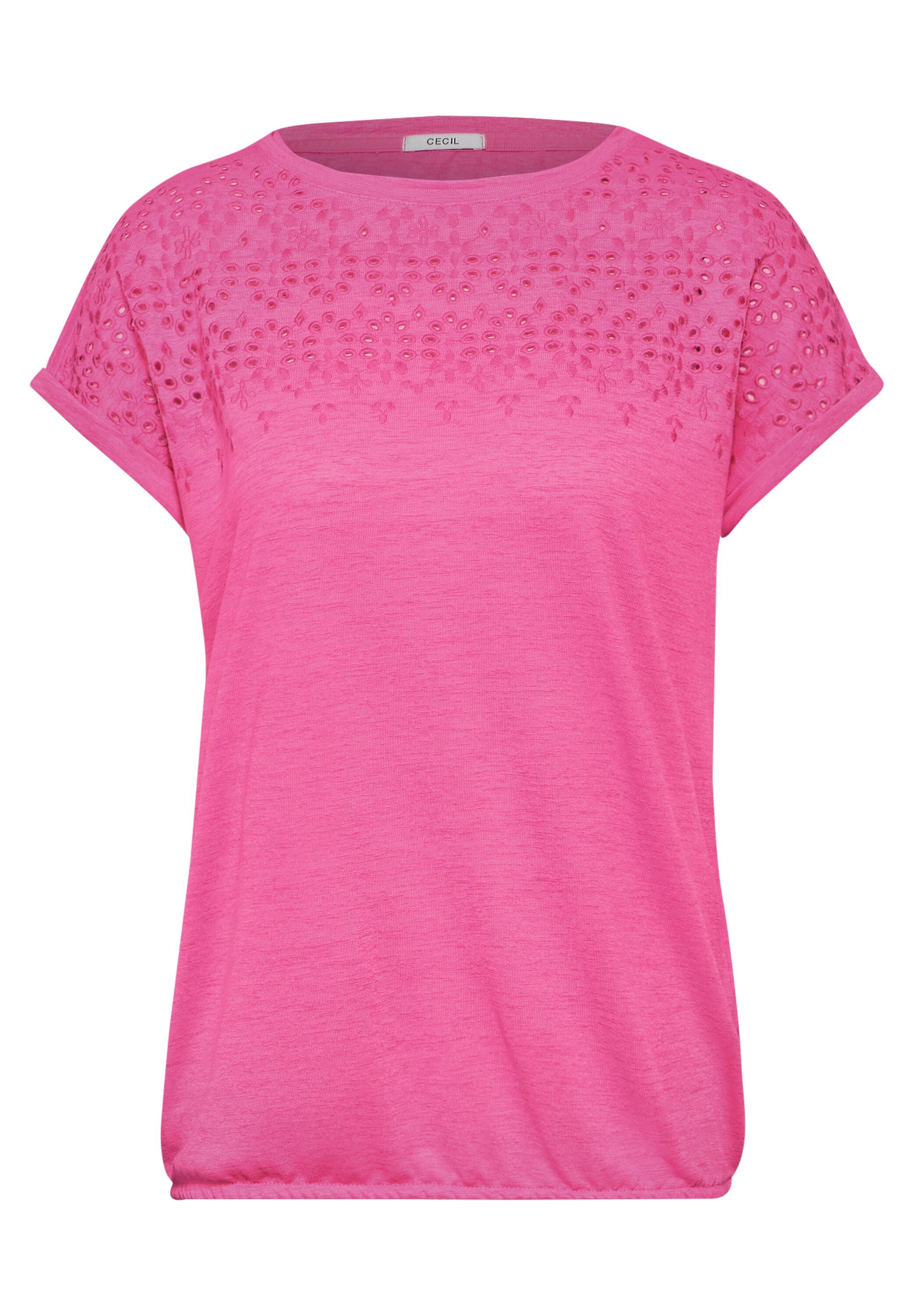 Cecil Shirt met korte mouwen met broderie anglaise