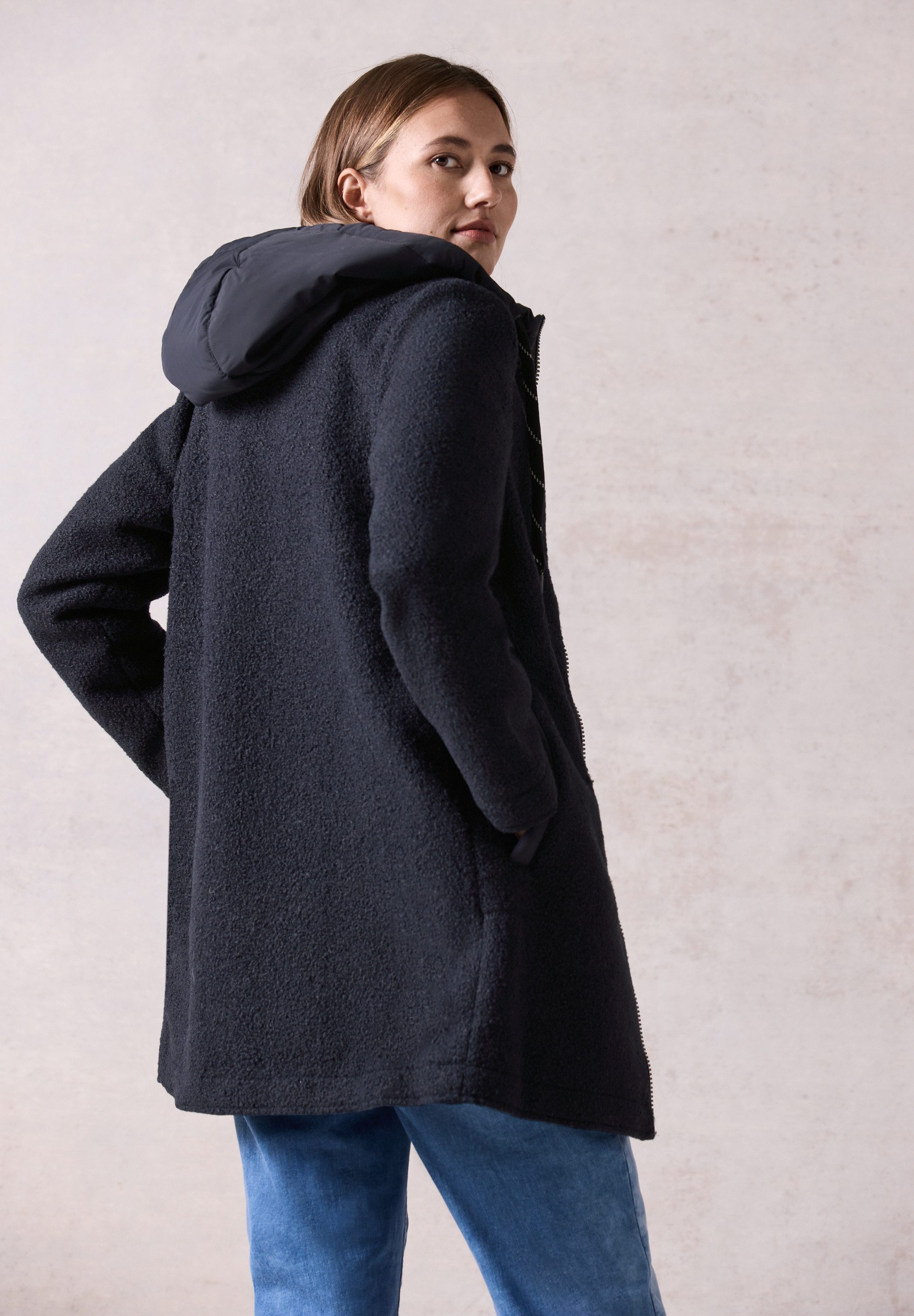 Cecil Korte jas in wol-look