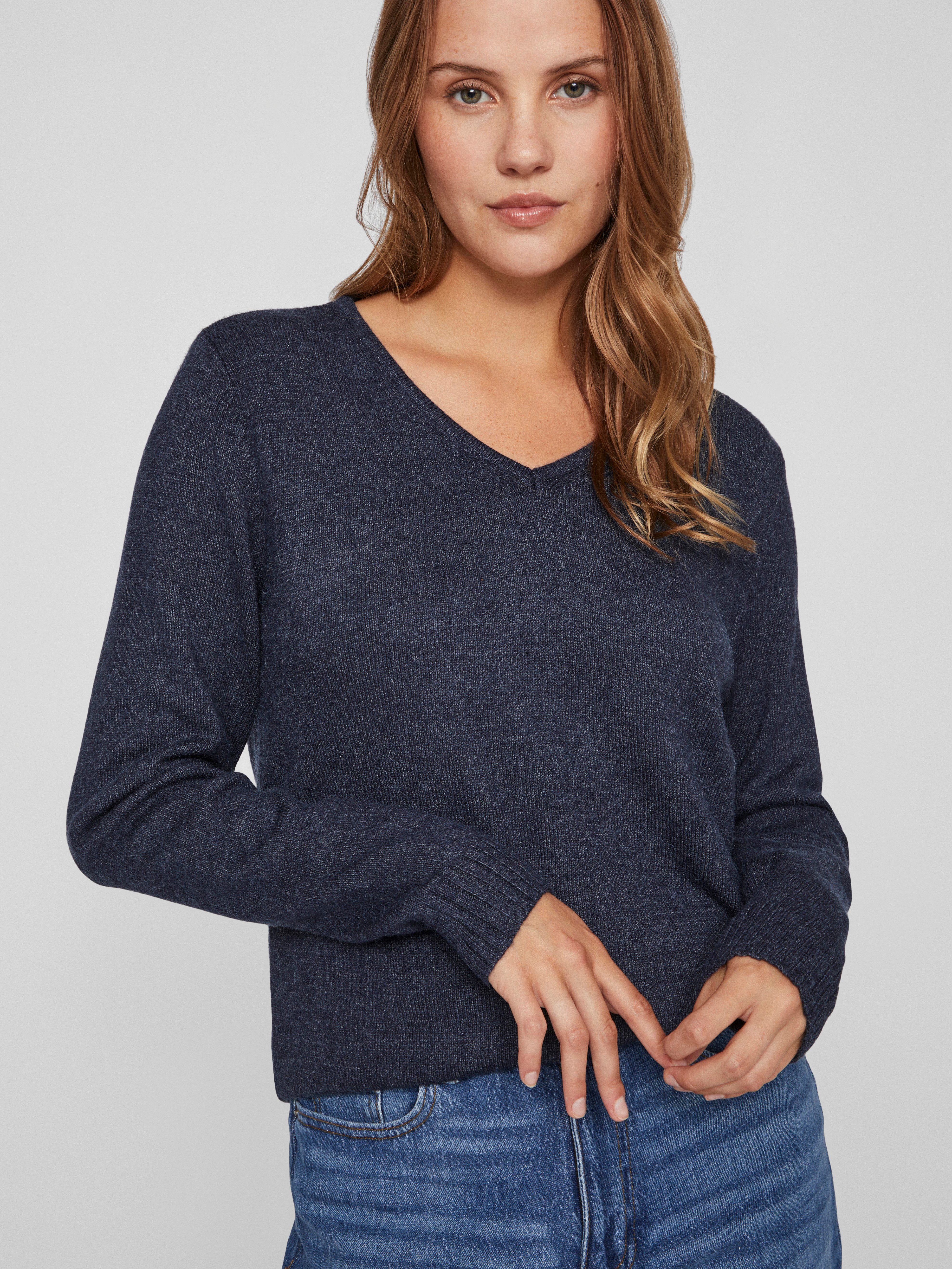 Vila Trui met V-hals VIRIL V-NECK L/S KNIT TOP - NOOS