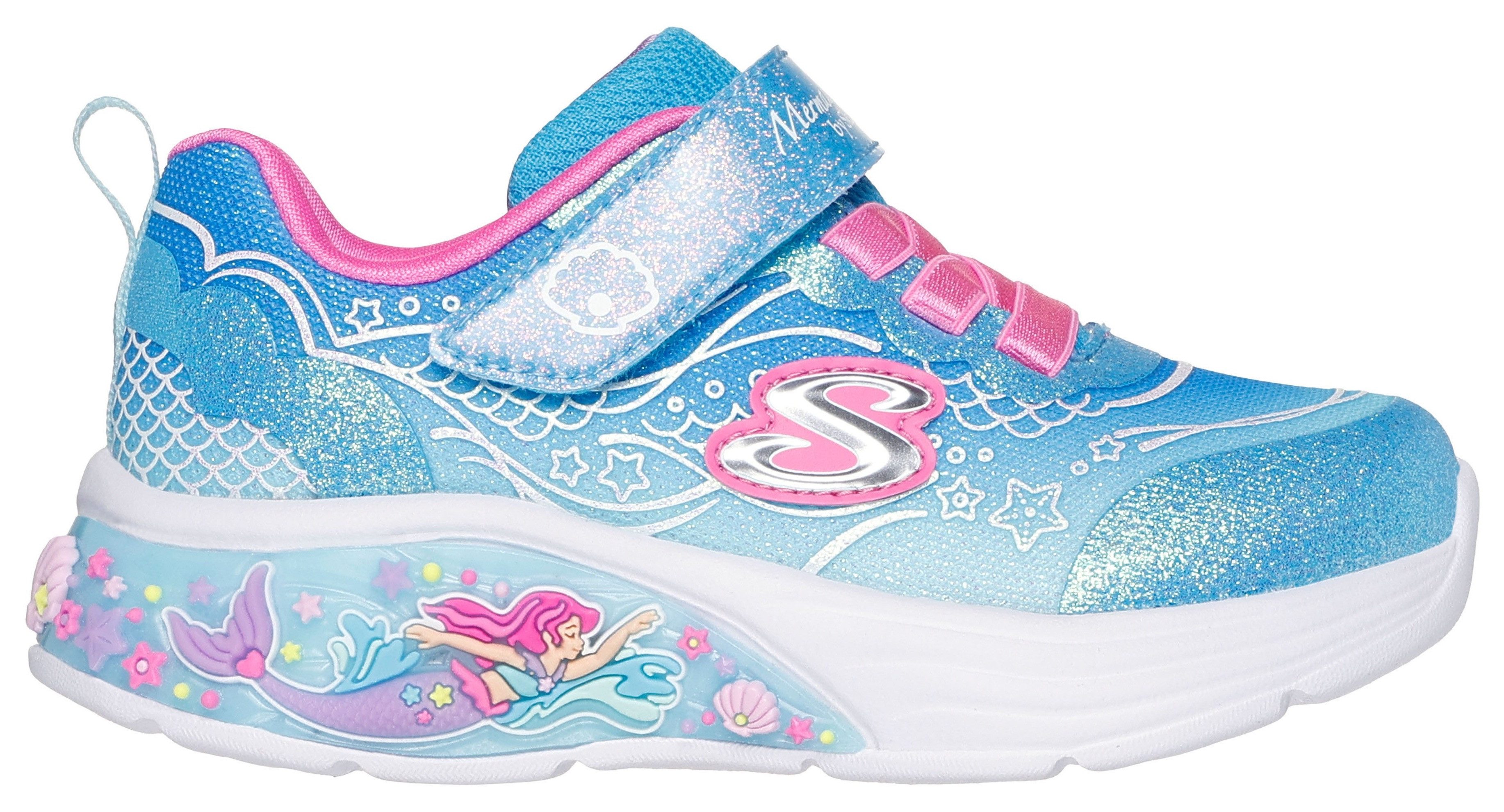 Skechers Sneakers MY DREAMERS , blink,-klittenbandschoen, zeemeermin ontwerp, maat sjabloon om te downloaden