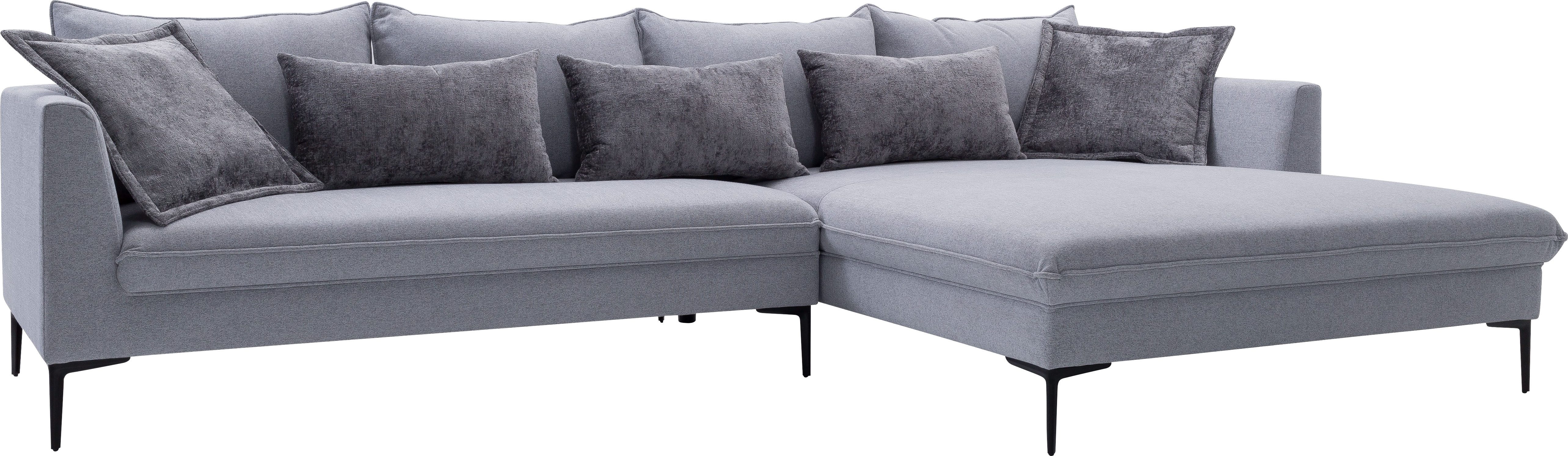 exxpo - sofa fashion Hoekbank Piazza, elegant en chic, designbank met geweldig zitcomfort, Longchair hoek in hoogwaardige afwerking, afmetingen 321x187cm (2-delig)