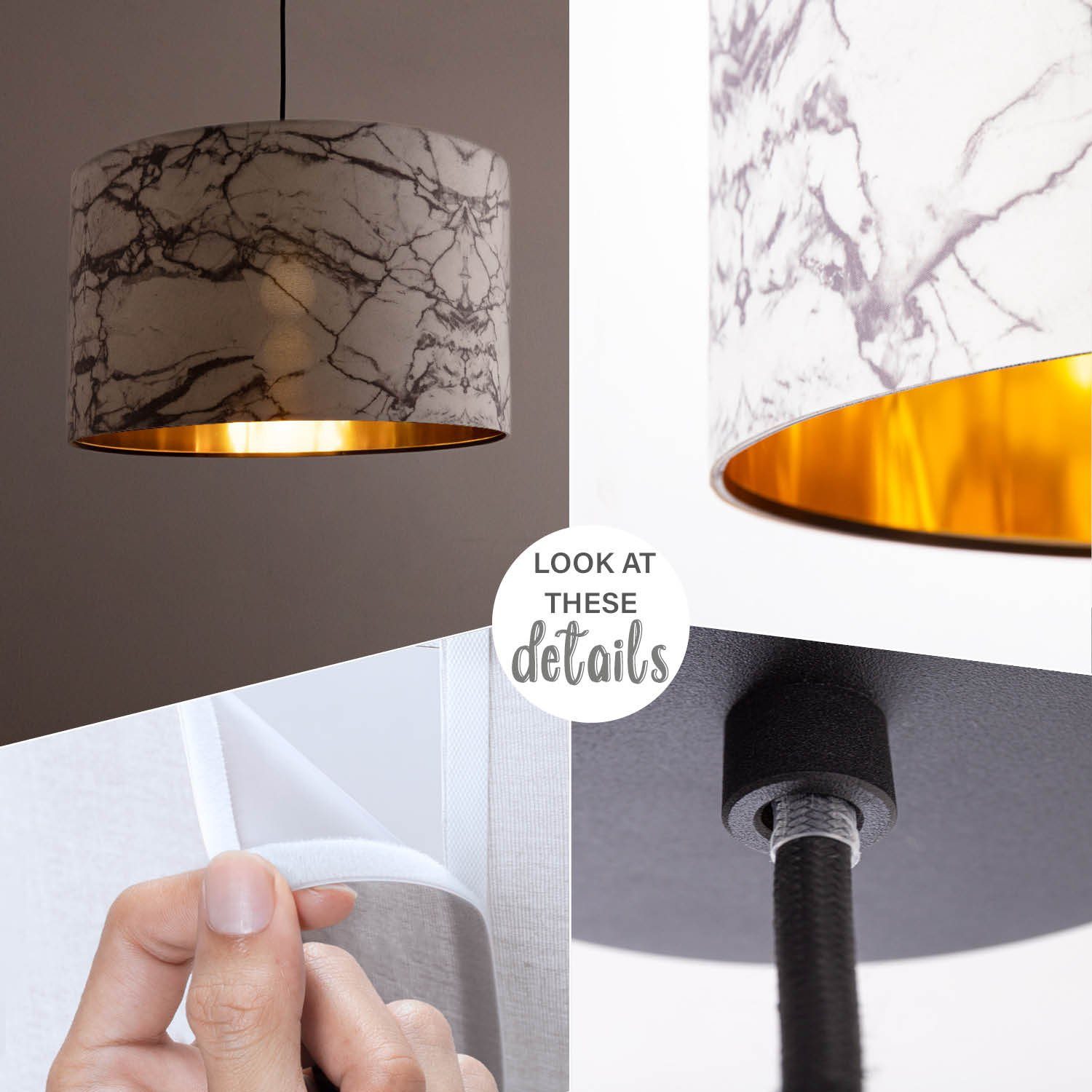 Paco Home Hanglamp Kracht 525 Plafondlamp woonkamer hanglamp eetkamer marmer wit E27