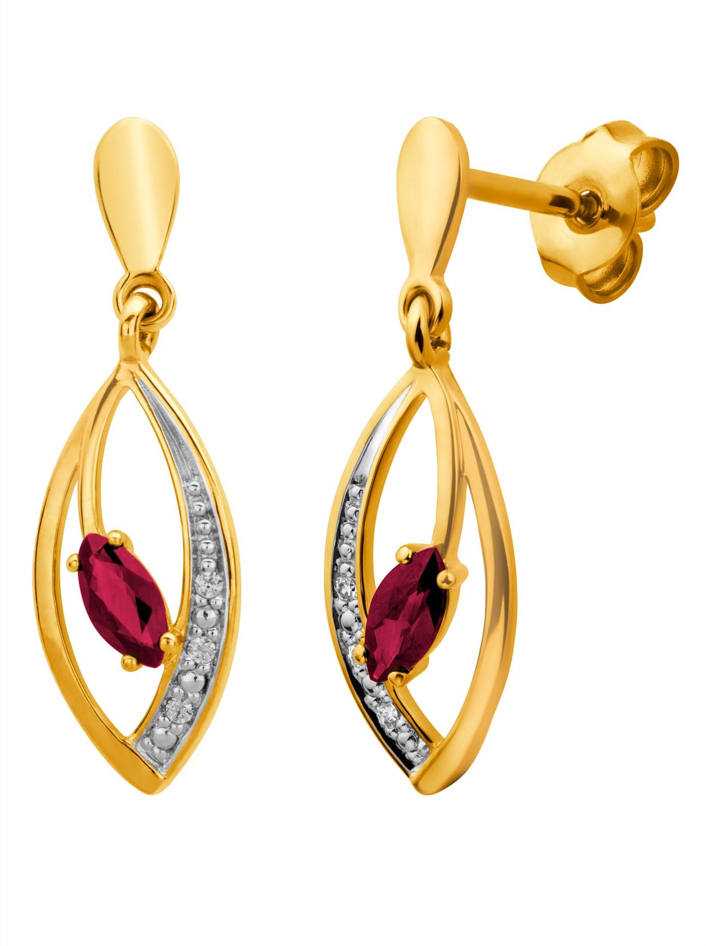Lady Paar oorhangers dames oorbellen goud(kleur)
