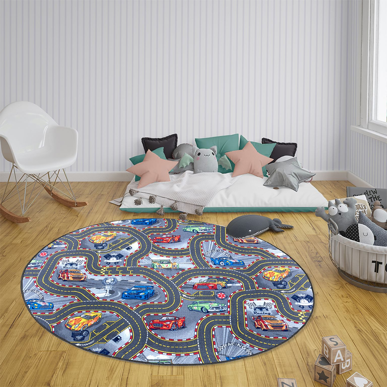 HANSE Home Kindervloerkleed Speeltapijt kinderen Korte pool, kinderkamer, vloerkleed, auto, straten, slaapkamer