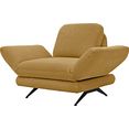 places of style fauteuil saletto modern design, incl. armleuningfunctie, naar keuze ook met verstelbare rugleuning geel