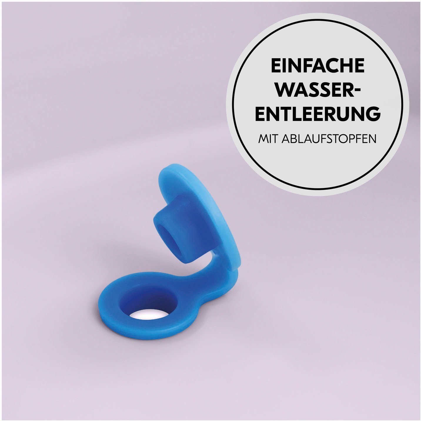 Hauck Babybadje Wash N Fold M, Lavender Vouwbad met watertemperatuurmeting aan de afvoerstop