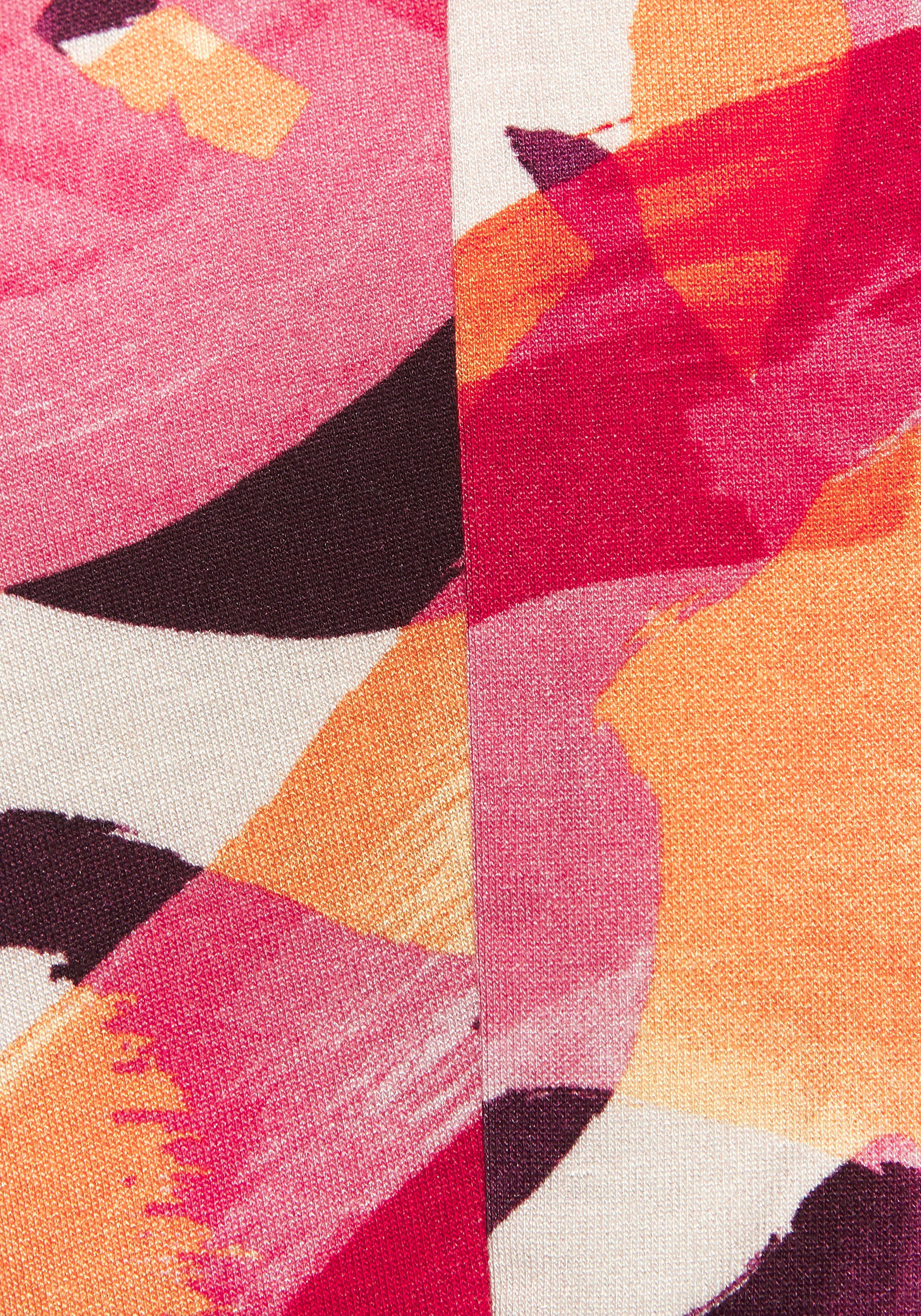Vivance Midi-jurk met alloverprint luchtige zomerjurk in wikkellook strandjurk