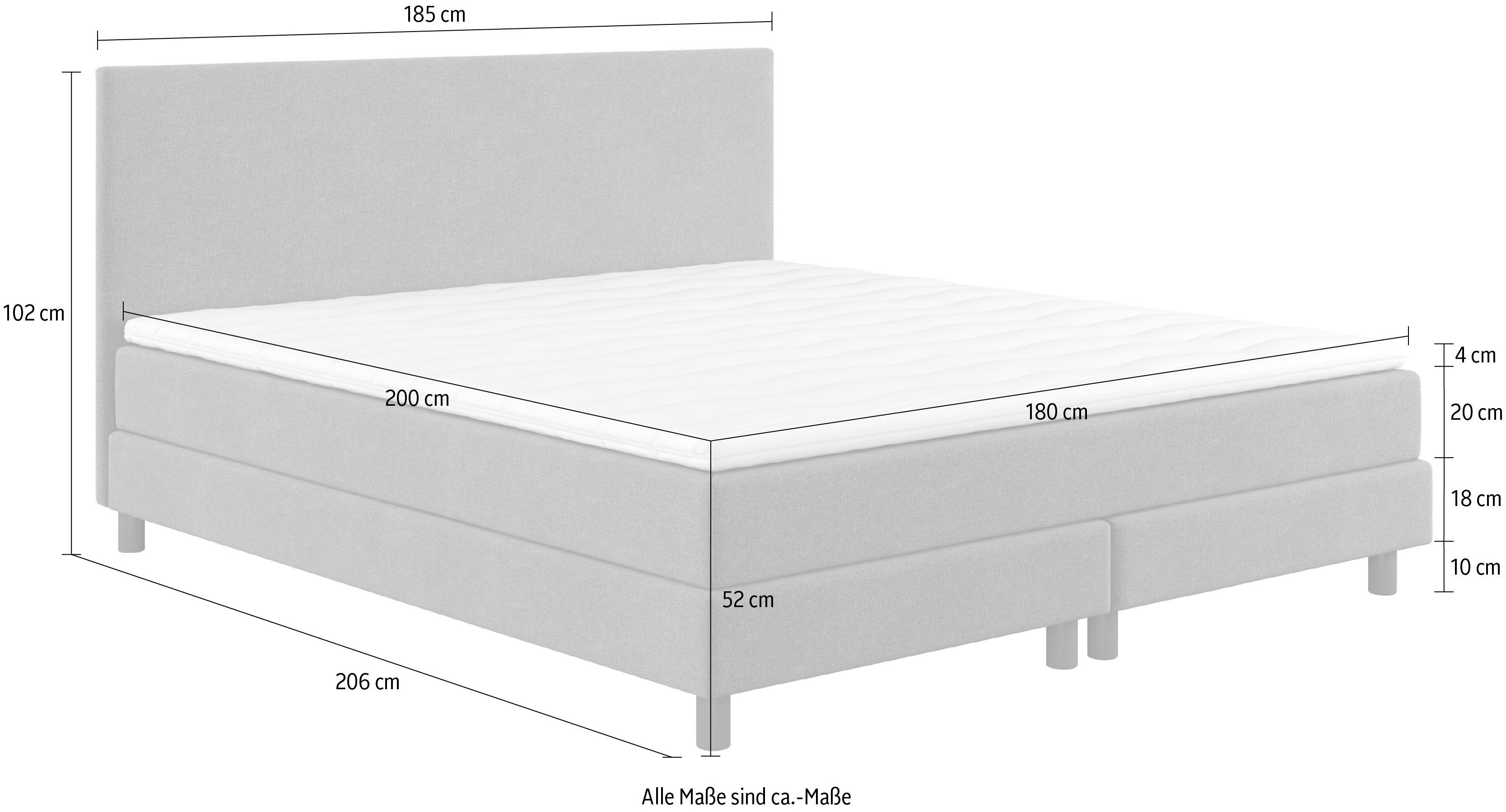 COTTA Boxspring Andorra incl. topper, verkrijgbaar in verschillende breedtes