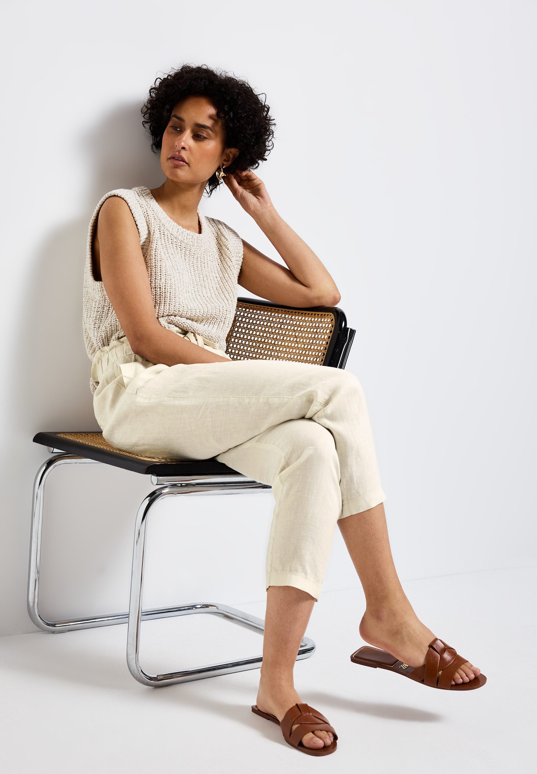 STREET ONE Paperbag-broek met elastische taille