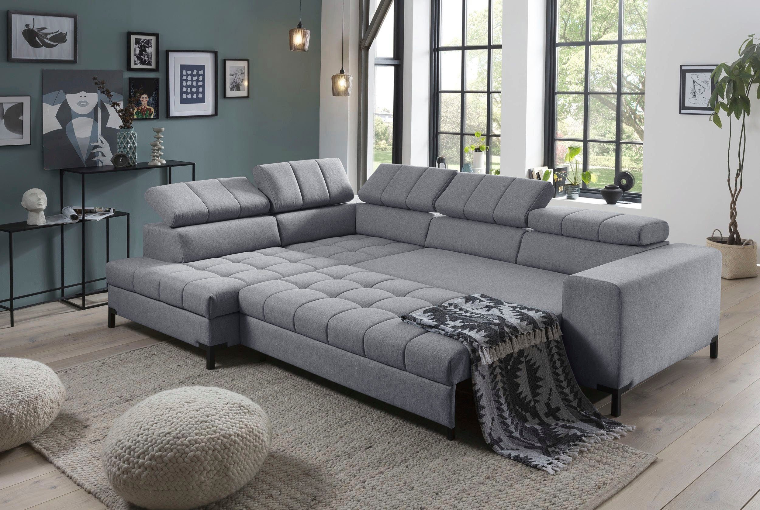exxpo - sofa fashion Hoekbank Bocco, hoogwaardige afwerking, geweldig zitcomfort, comfortabel, L-vorm