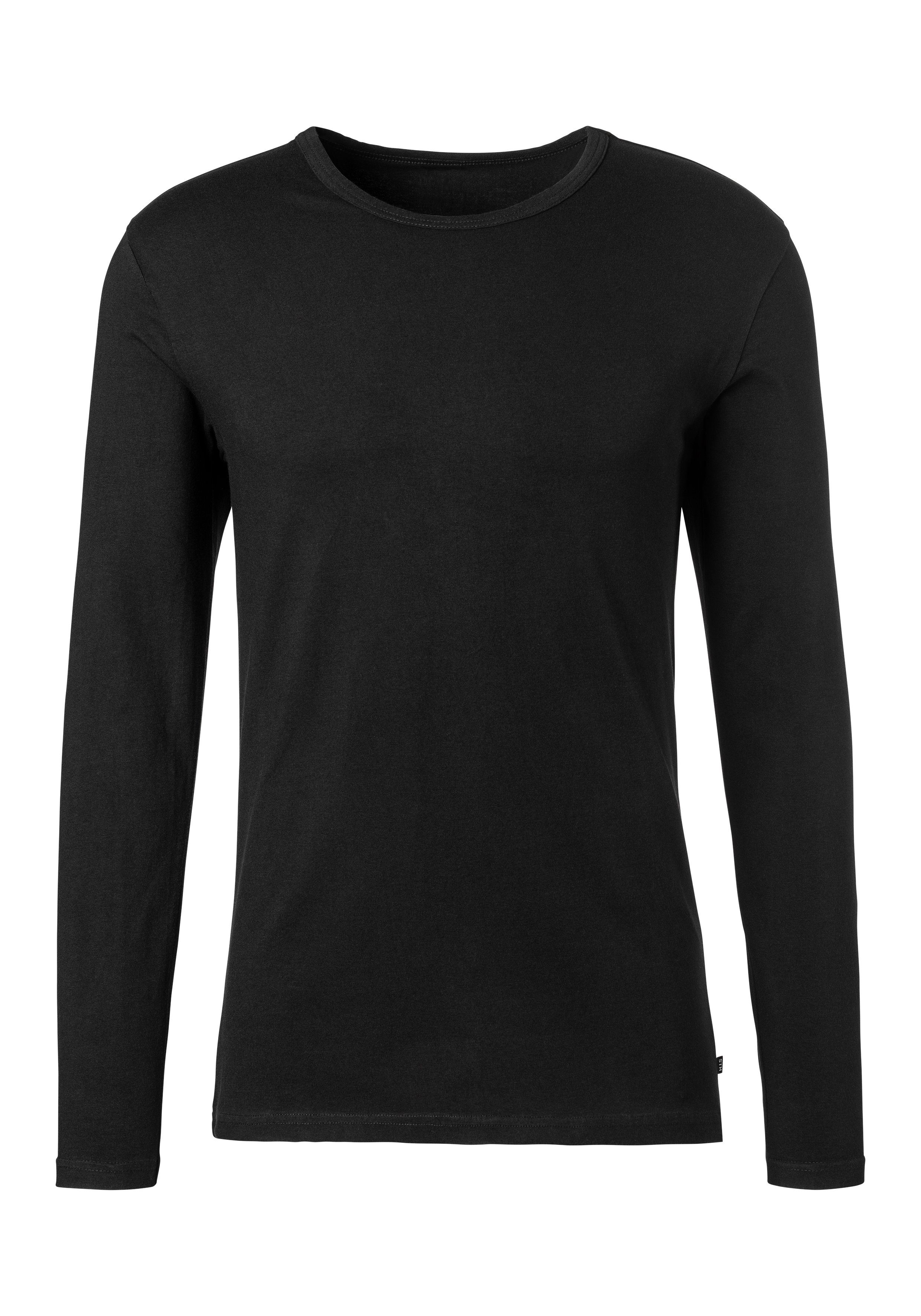 H.I.S Shirt met lange mouwen Dubbelpack onderhemd van katoenmix (2-delig Set van 2)