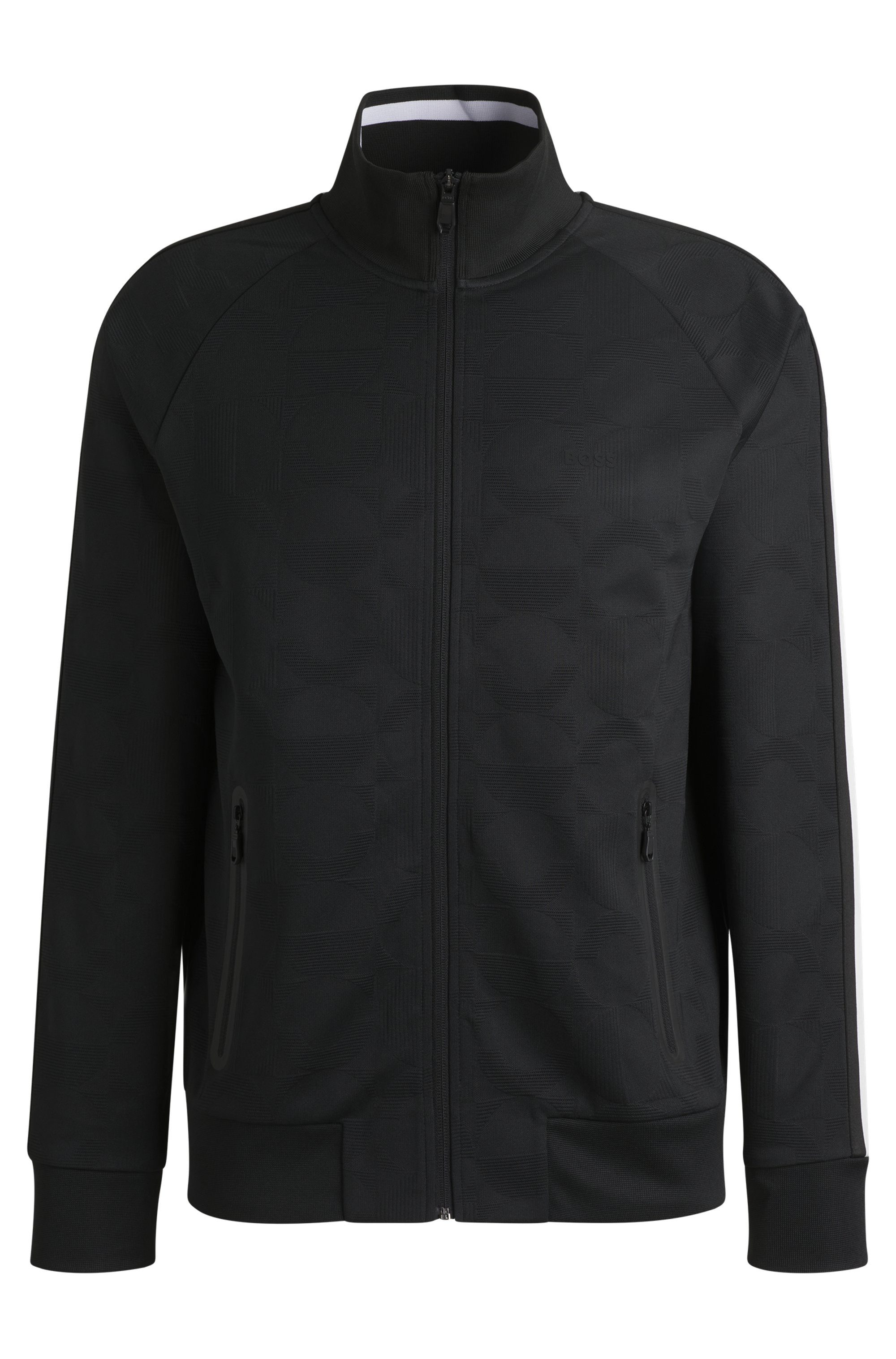BOSS GREEN Sweatvest Skarley Strip met een subtiel patroon